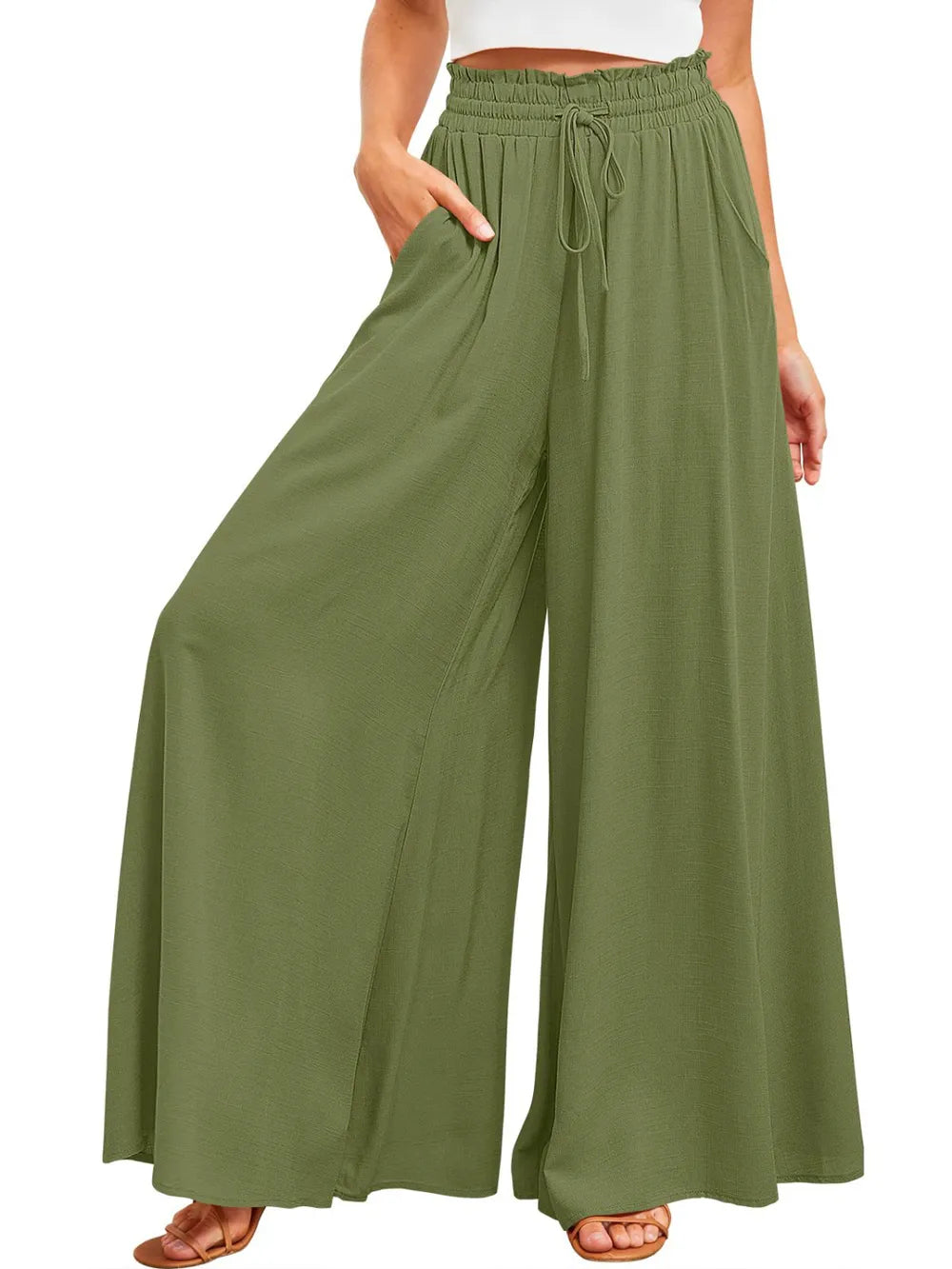 Wide Leg Pants with Pockets – Trendsi | ClozArt