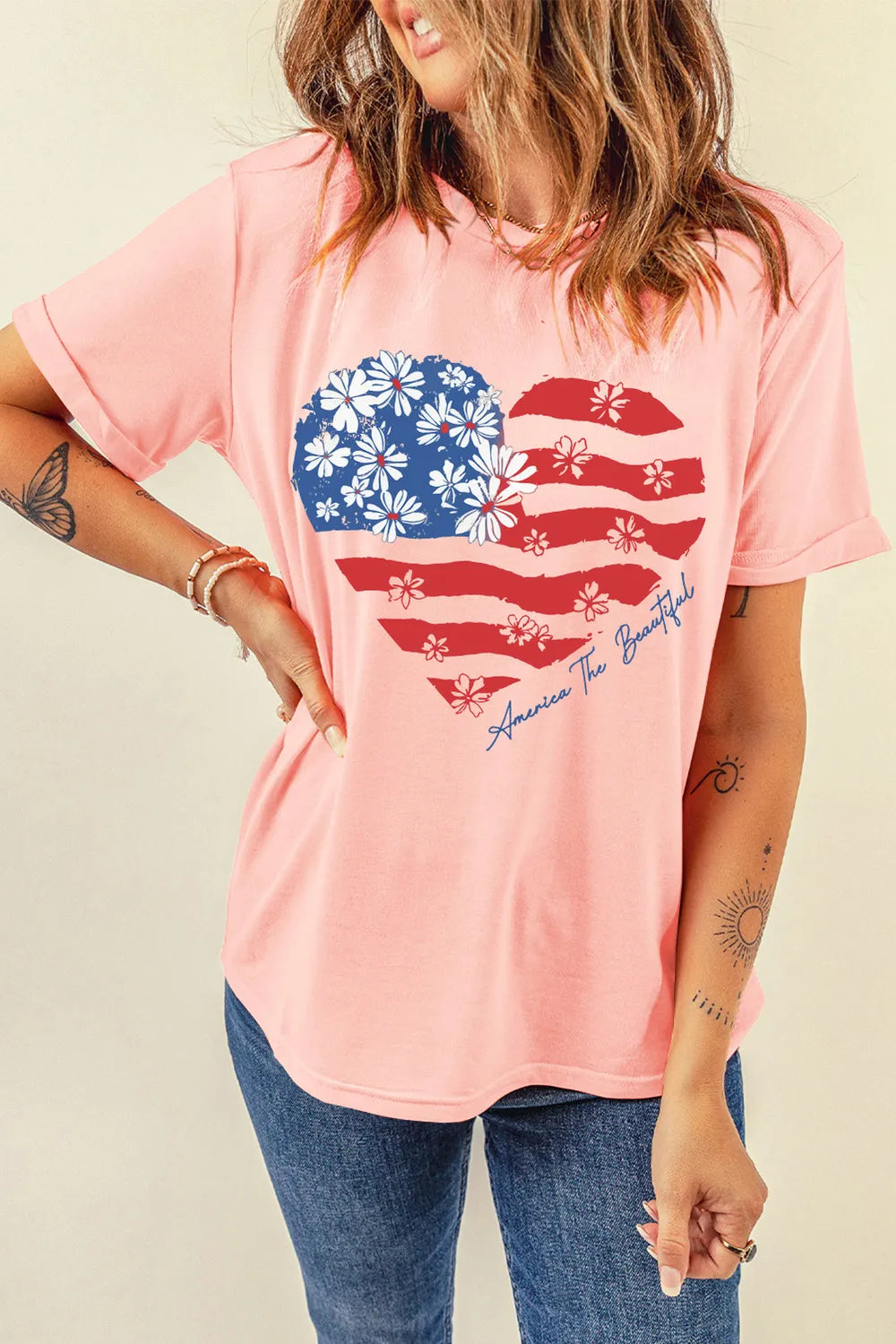 Heart Round Neck Short Sleeve T-Shirt – Trendsi | ClozArt
