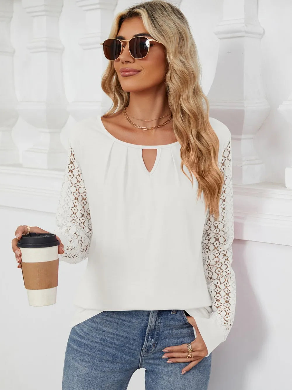Cutout Round Neck Long Sleeve T-Shirt – Trendsi | ClozArt