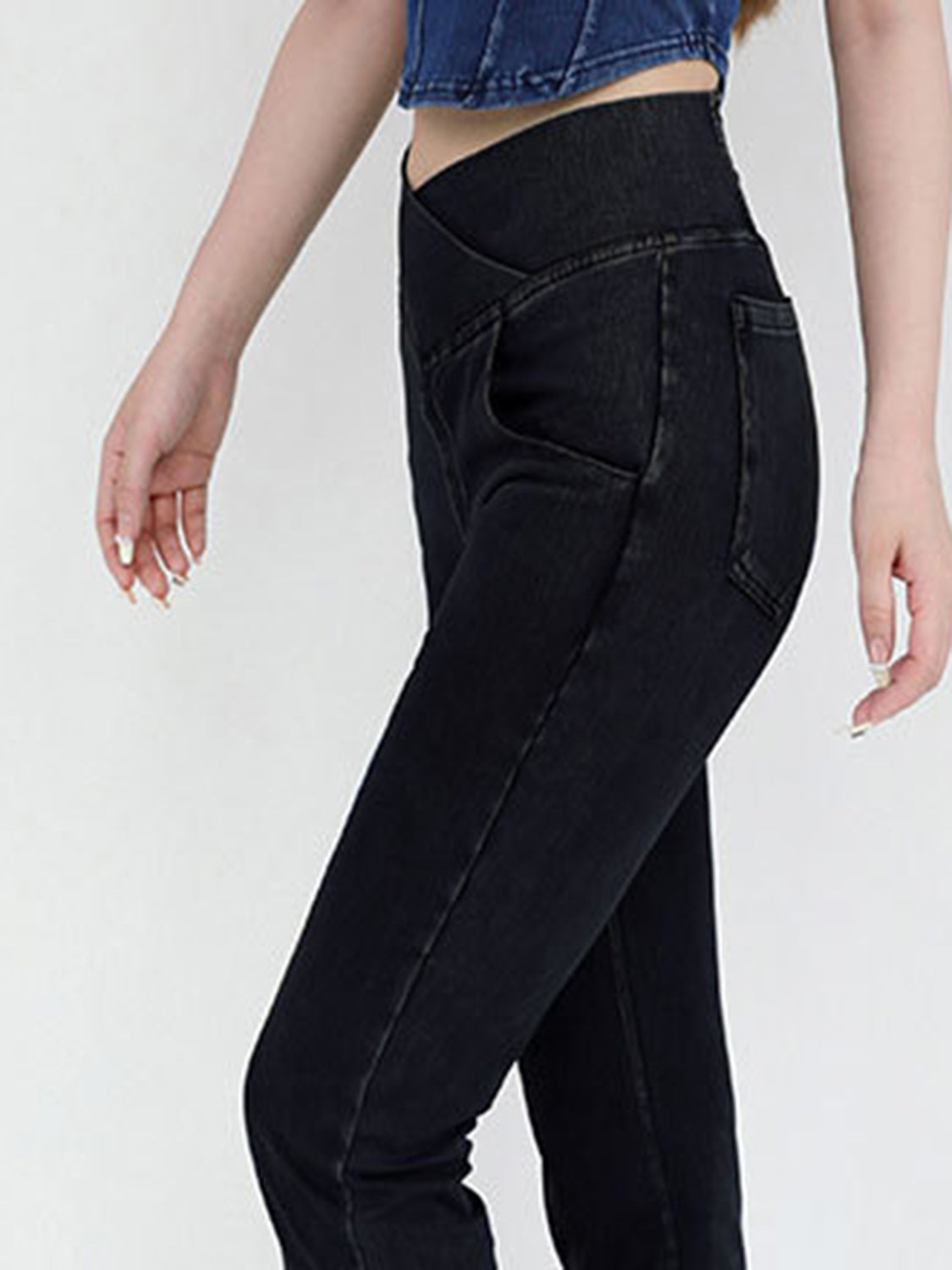 Wide Waistband Bootcut Jeans with Pockets – Trendsi | ClozArt