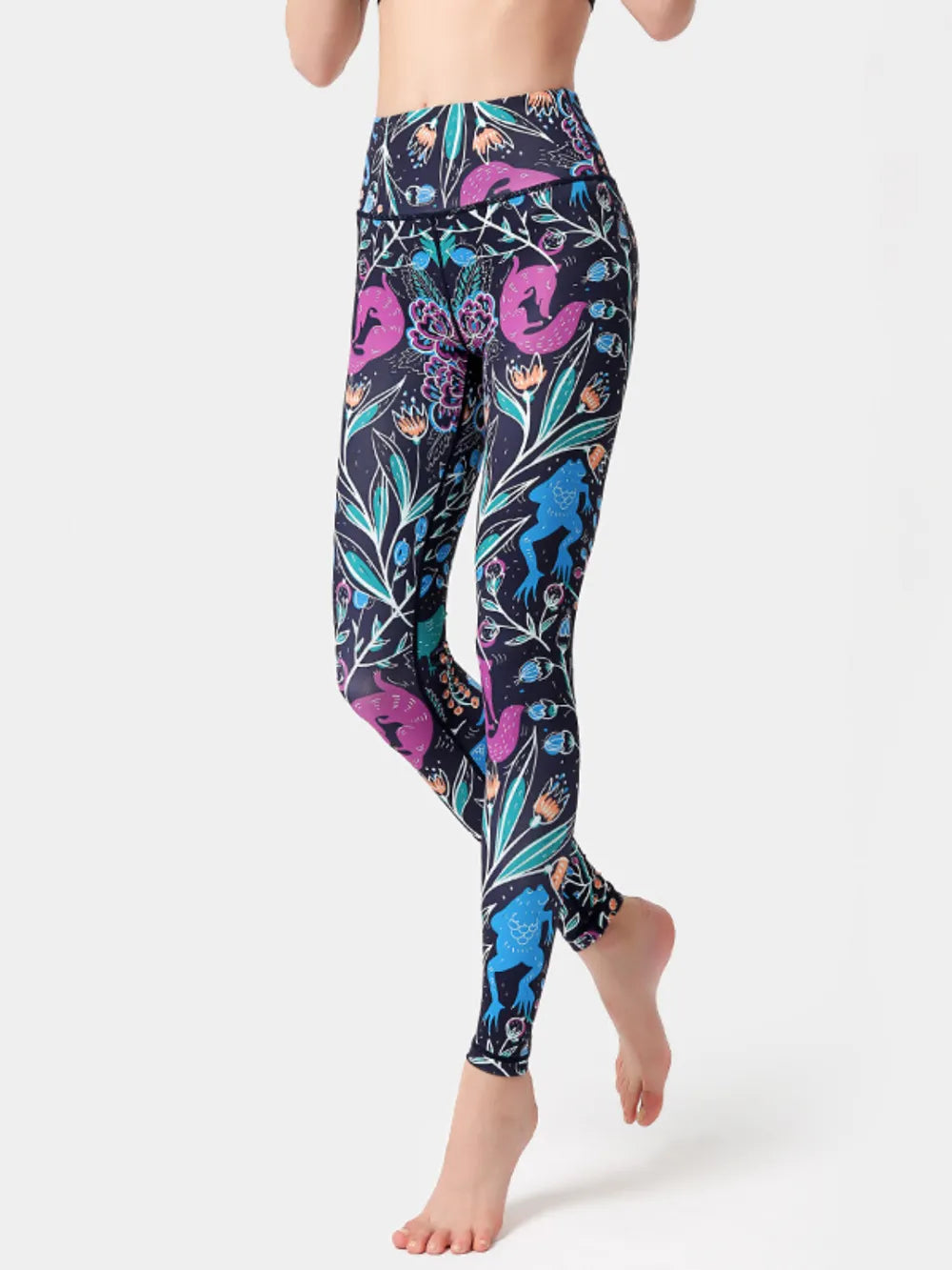 Printed High Waist Active Leggings – Trendsi | ClozArt