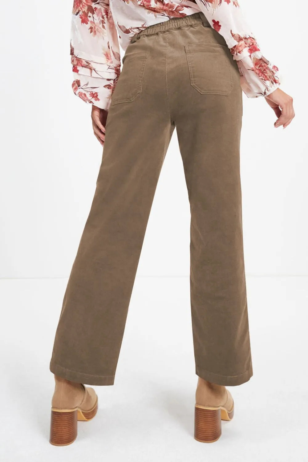 Half Elastic Waist Straight Pants – Trendsi | ClozArt