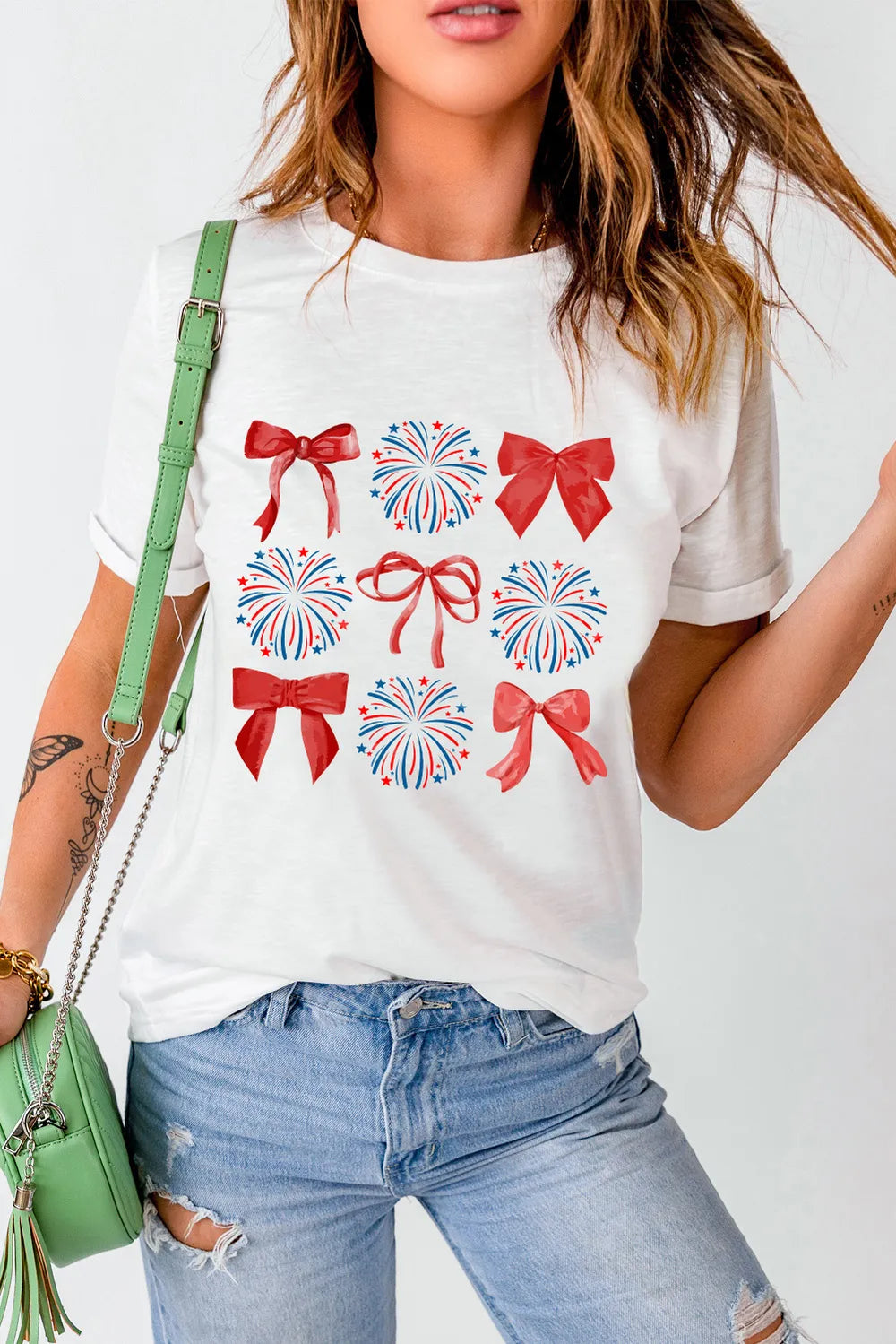 Bow Graphic Round Neck Short Sleeve T-Shirt – Trendsi | ClozArt