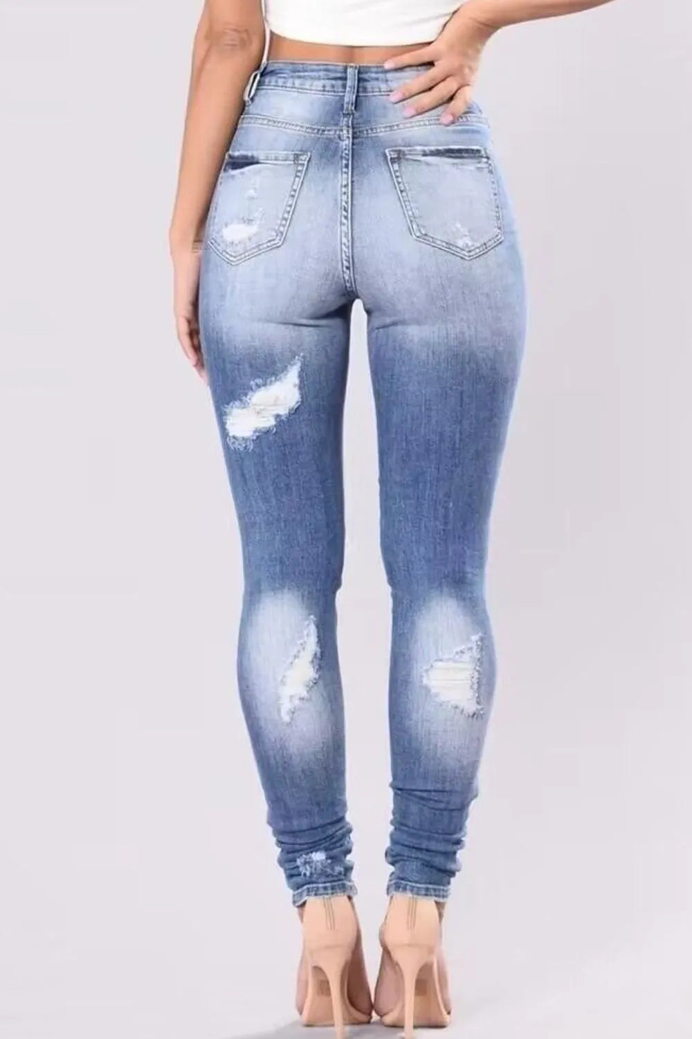 Full Size Distressed Skinny Jeans Plus Size – Trendsi | ClozArt