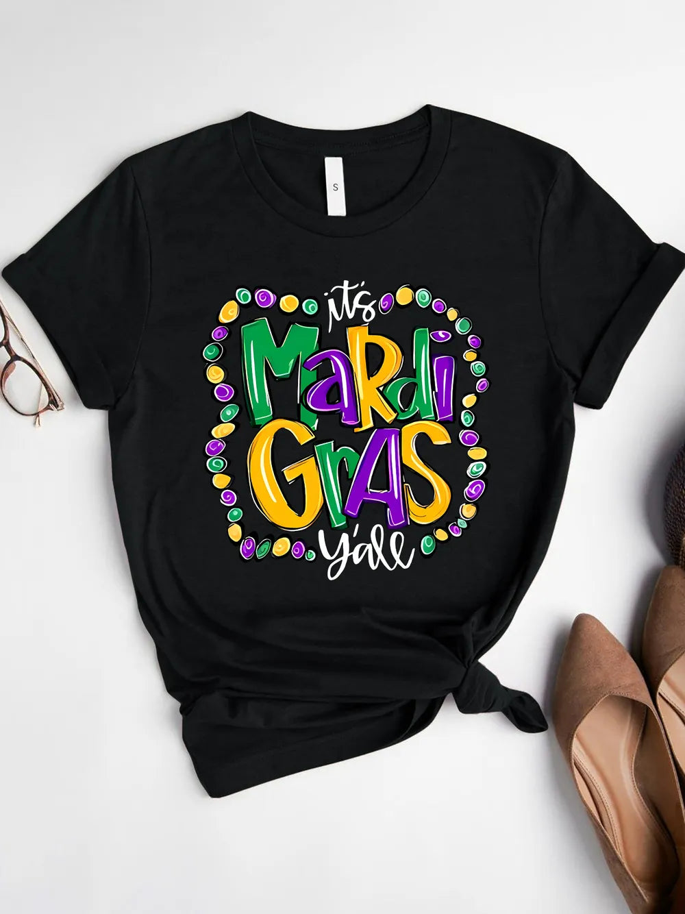 IT'S MARDI GRAS Y'ALL Round Neck T-Shirt – Trendsi | ClozArt