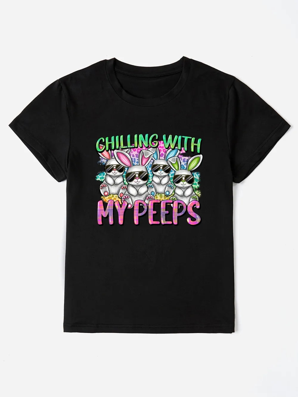 CHILLING WITH MY PEEPS Round Neck T-Shirt – Trendsi | ClozArt