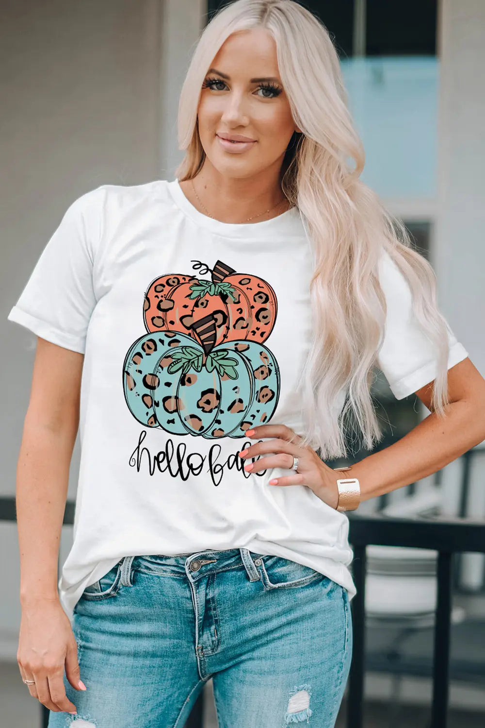 Pumpkin Graphic Short Sleeve T-Shirt – Trendsi | ClozArt