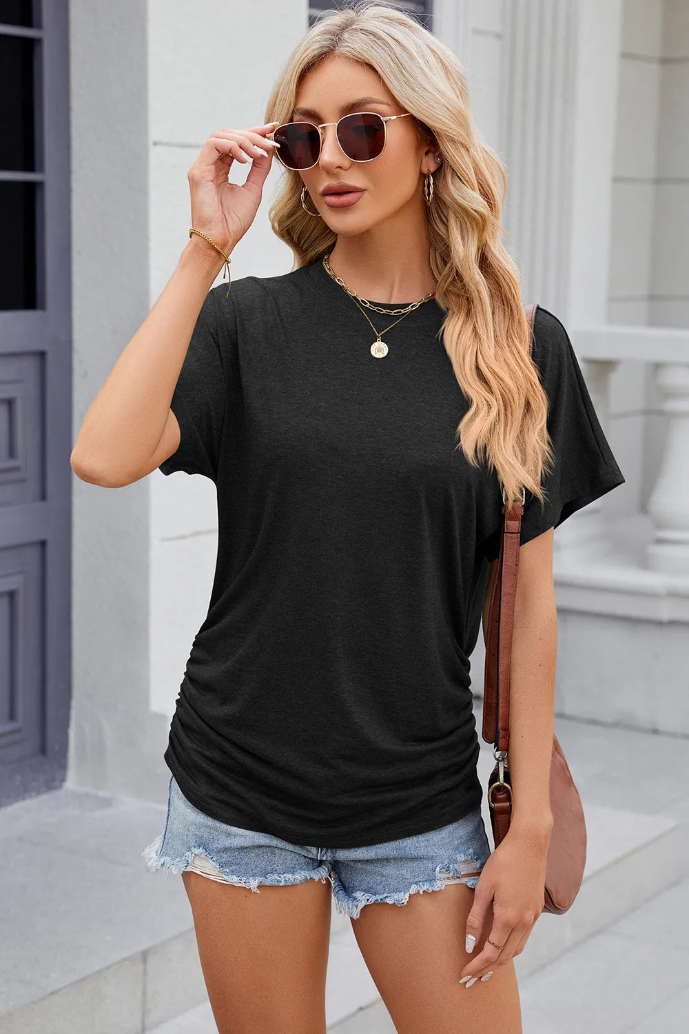 Round Neck Flutter Sleeve T-Shirt – Trendsi | ClozArt