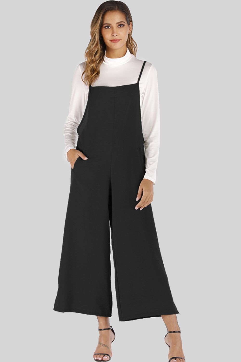 Full Size Cropped Wide Leg Overalls with Pockets – Trendsi | ClozArt