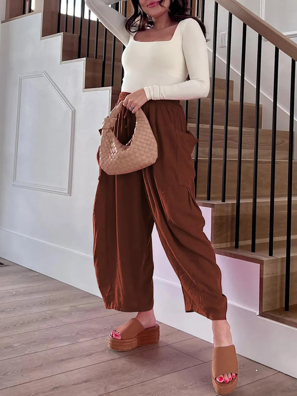 Full Size Drawstring Pants with Pockets Plus Size – Trendsi | ClozArt