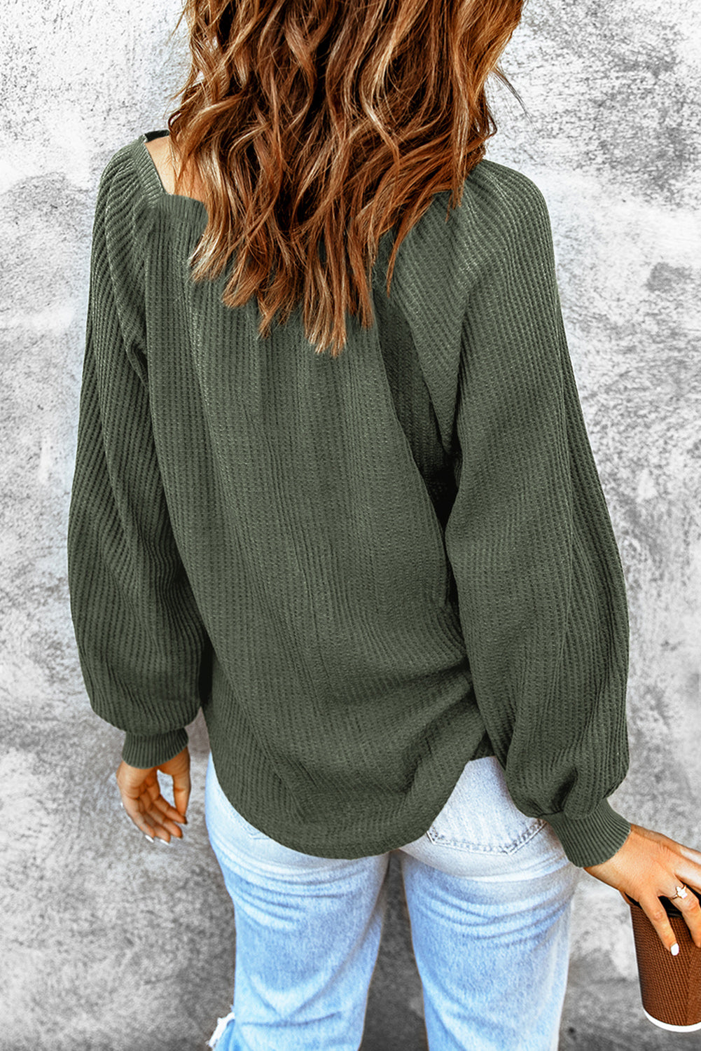 Square Neck Waffle-Knit Top – Trendsi | ClozArt