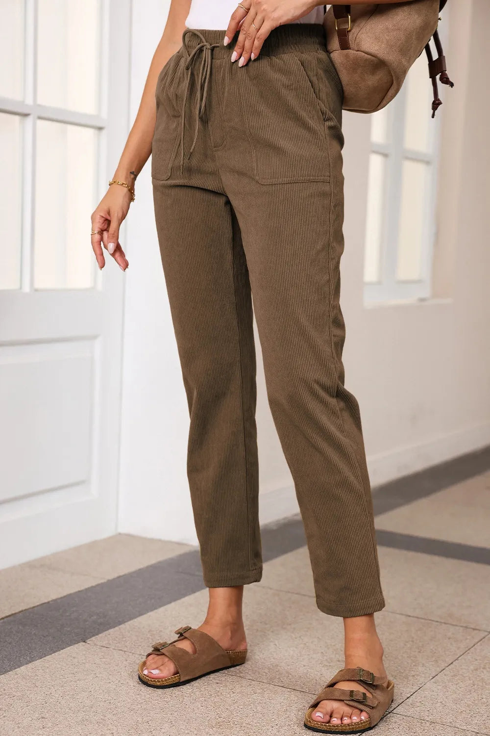 Drawstring Straight Pants with Pockets – Trendsi | ClozArt