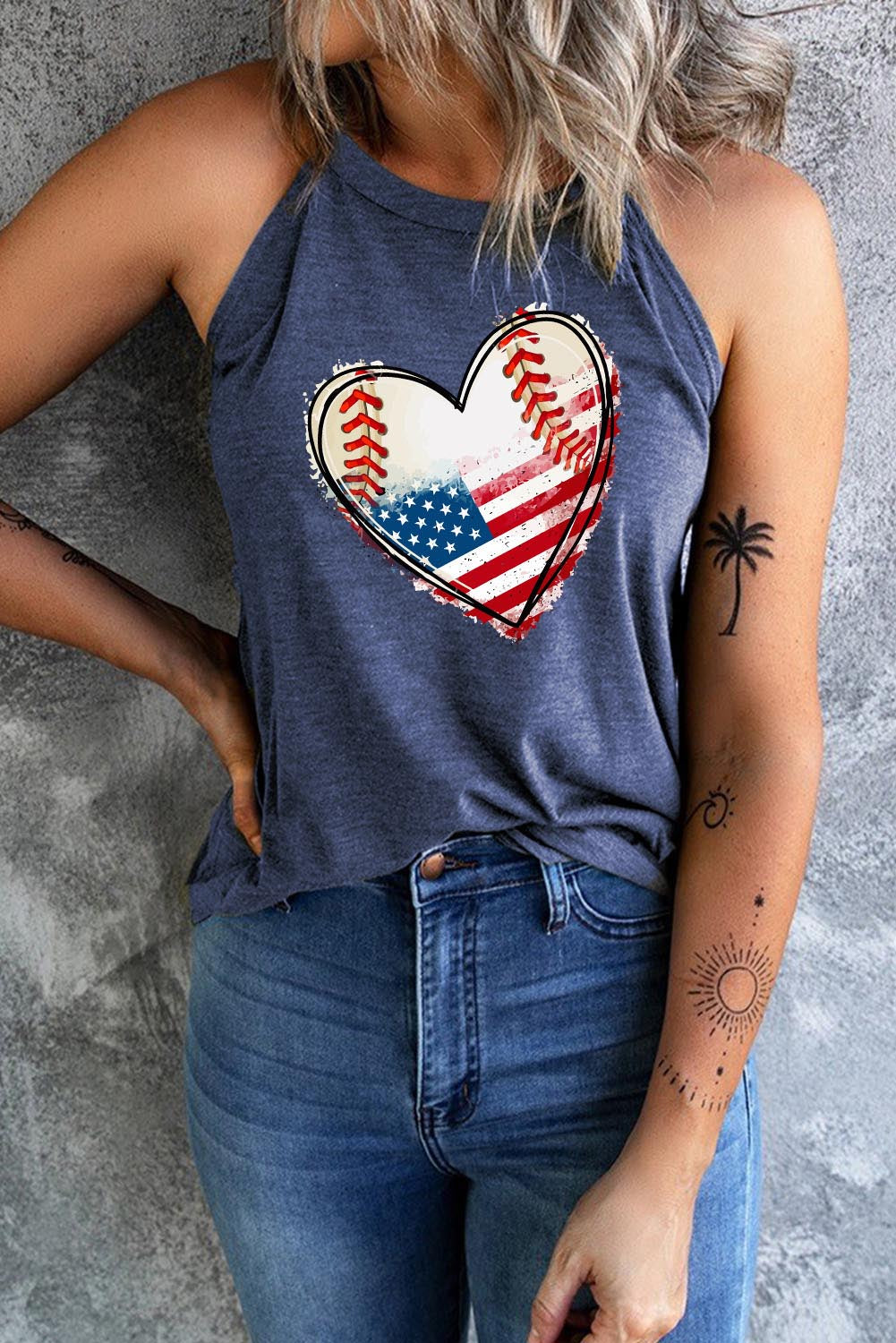 US Flag Heart Graphic Tank – Trendsi | ClozArt