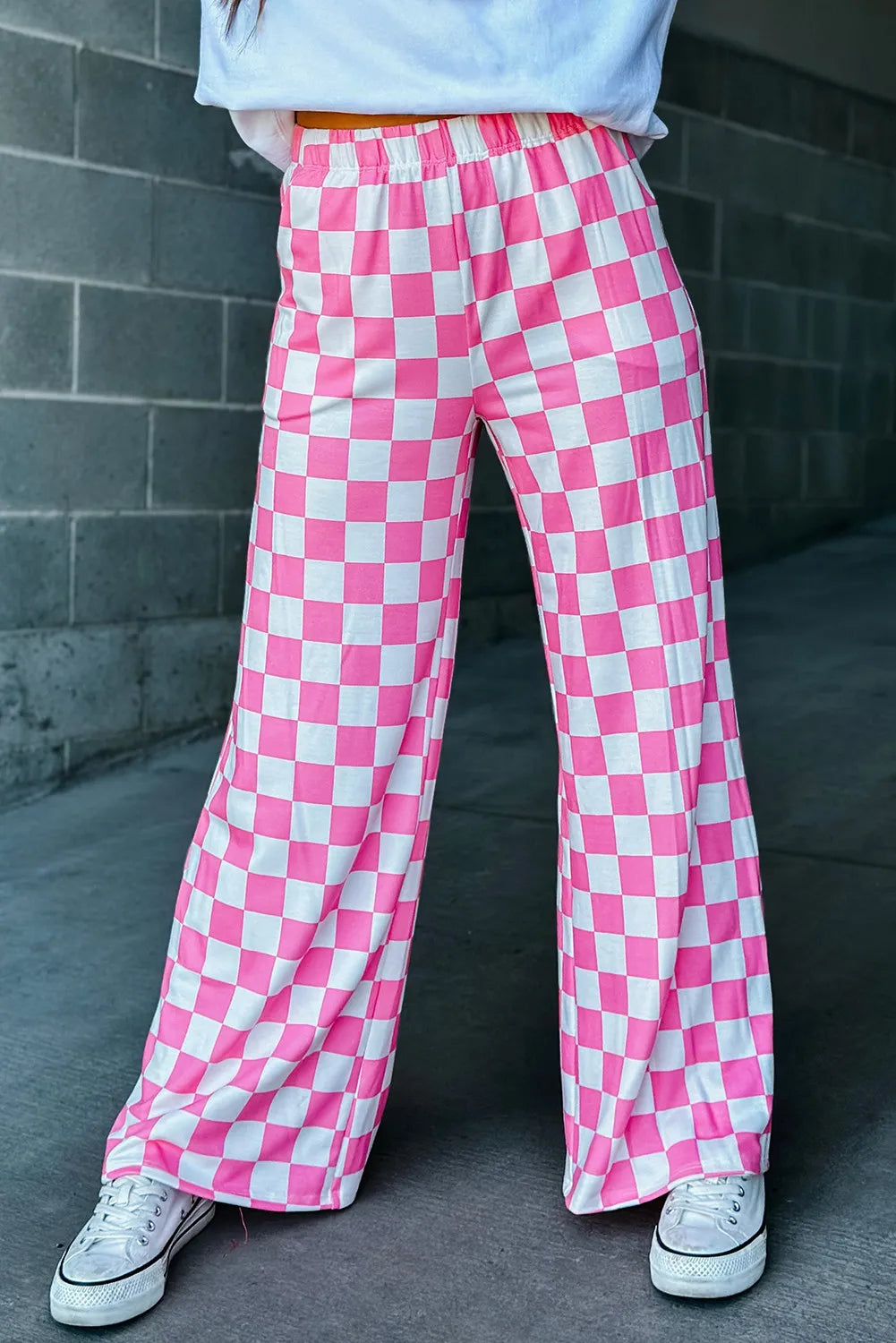 Checkered Wide Leg Pants – Trendsi | ClozArt