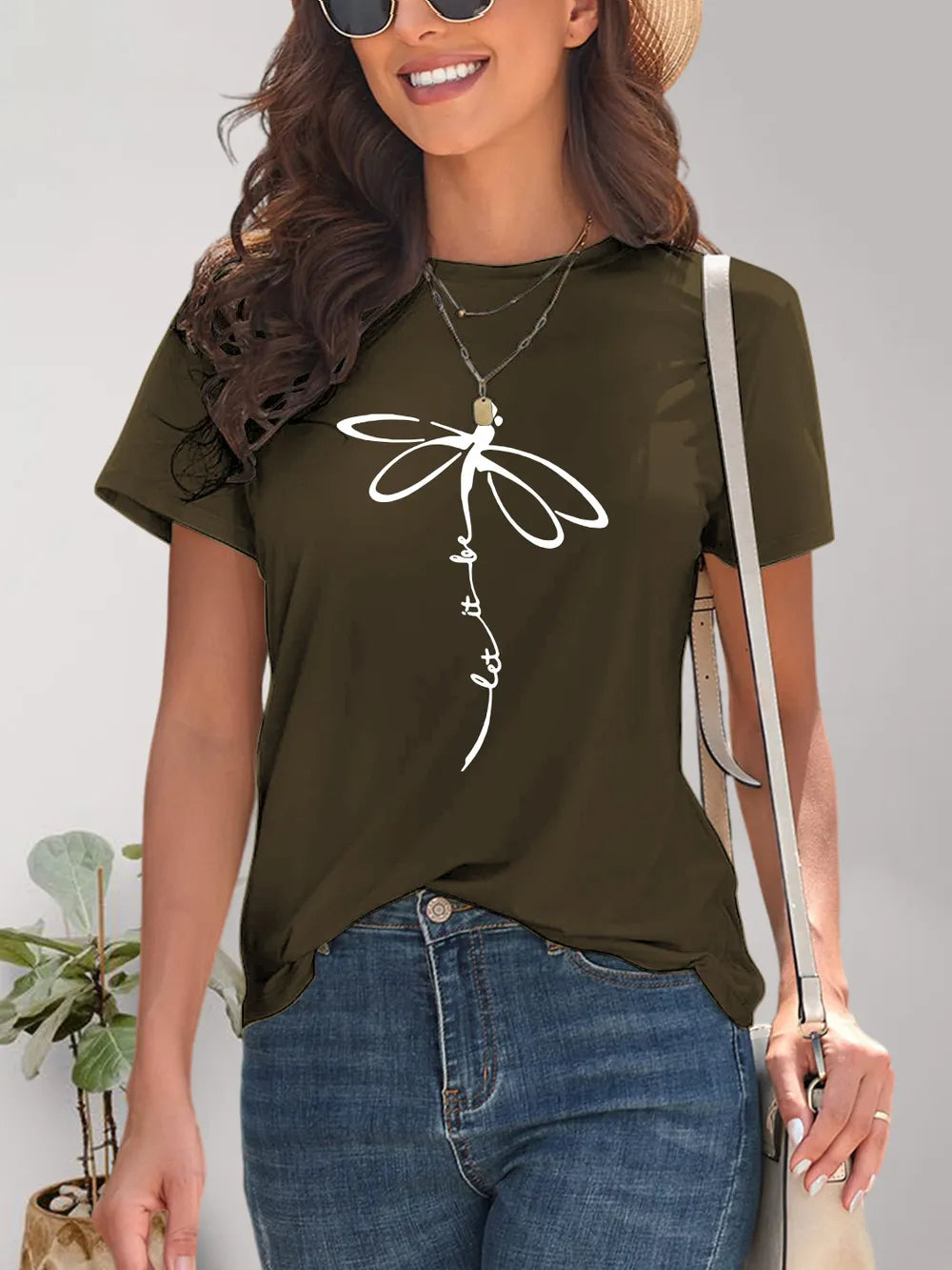 Dragonfly Graphic Round Neck Short Sleeve T-Shirt – Trendsi | ClozArt