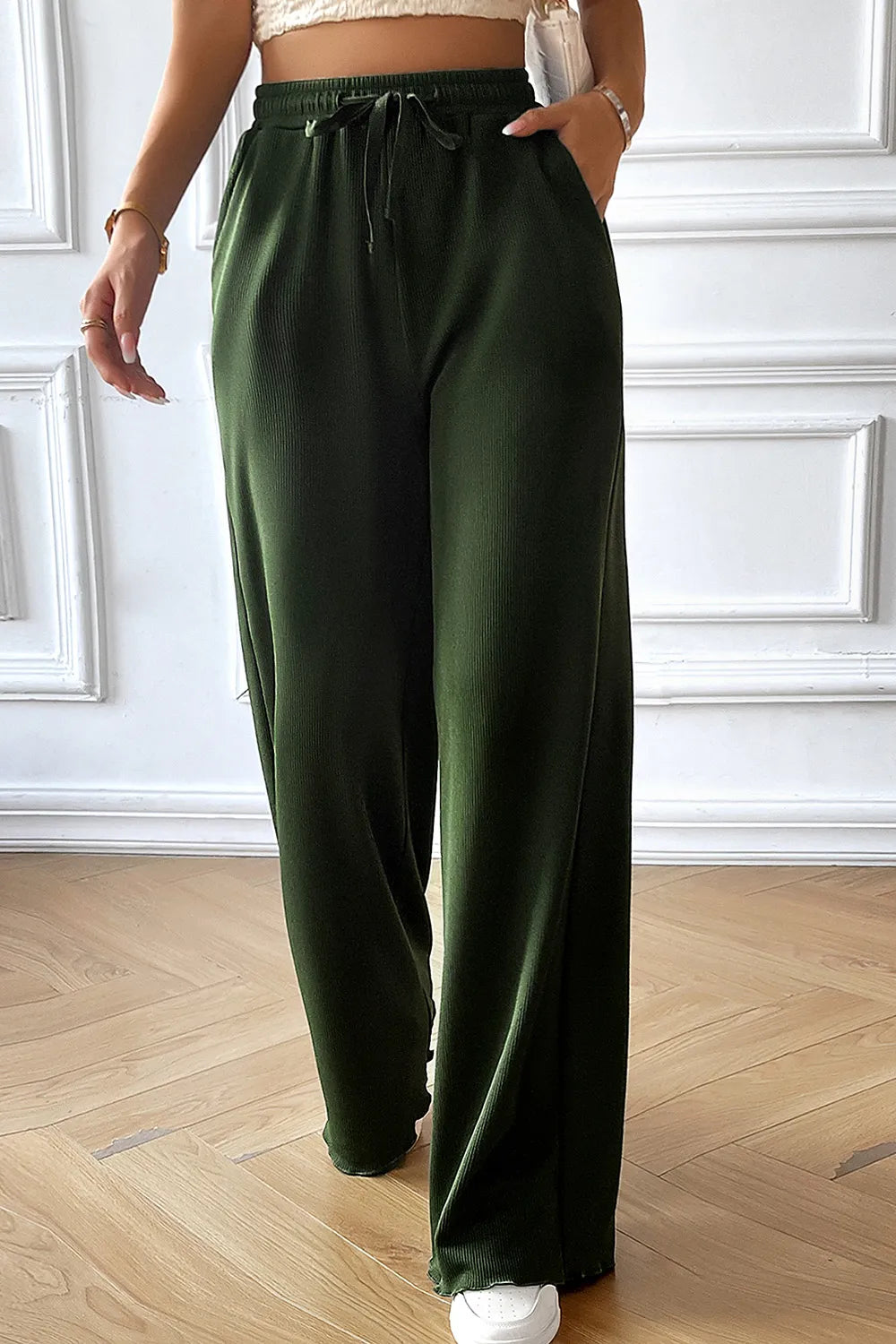 Devine Drawstring Wide Leg Pants with Pocketed – Trendsi | ClozArt