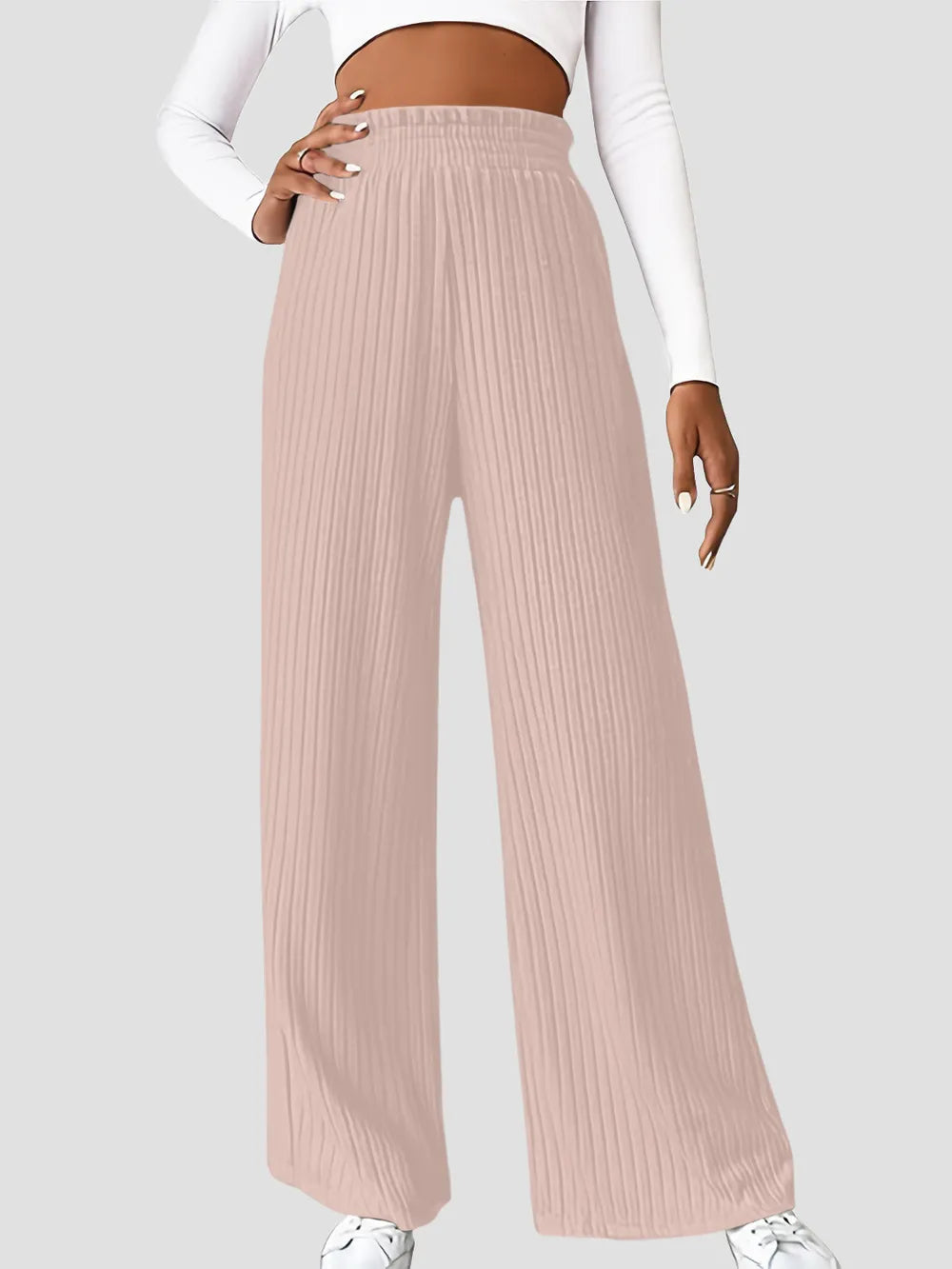 Ribbed High Waist Pants – Trendsi | ClozArt