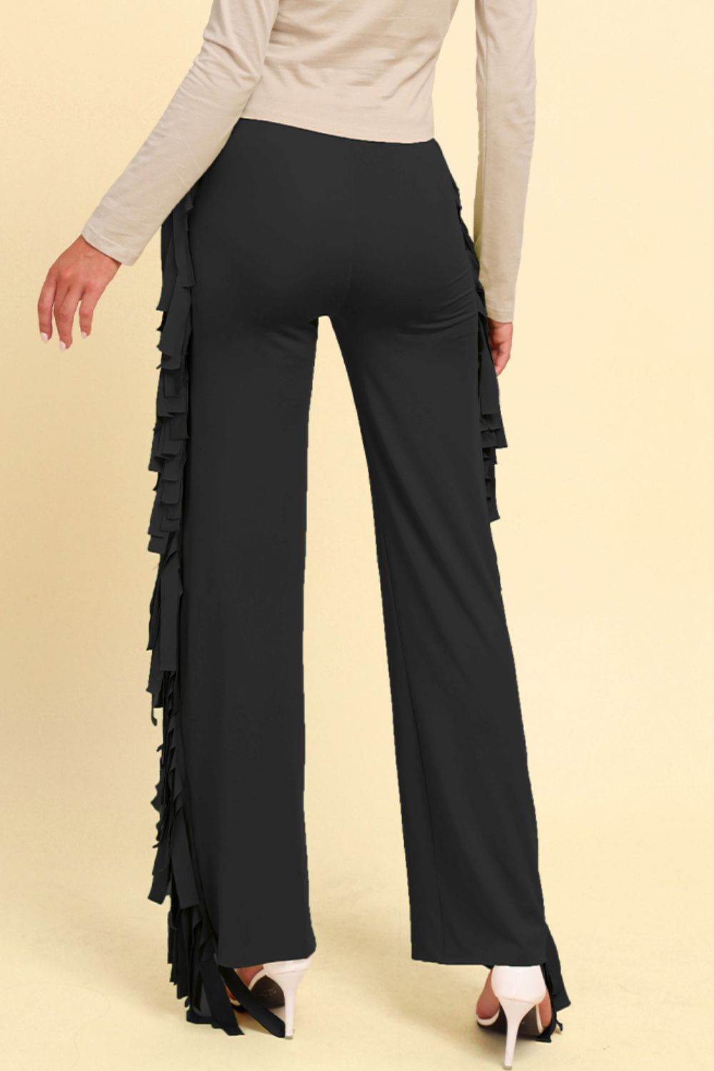 Fringe Trim Wide Leg Pants – Trendsi | ClozArt