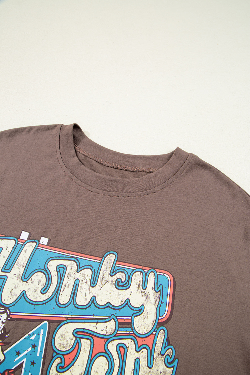 Chicory Coffee Honky Tonk Honey Graphic Crew Neck Tee – Shewin | ClozArt