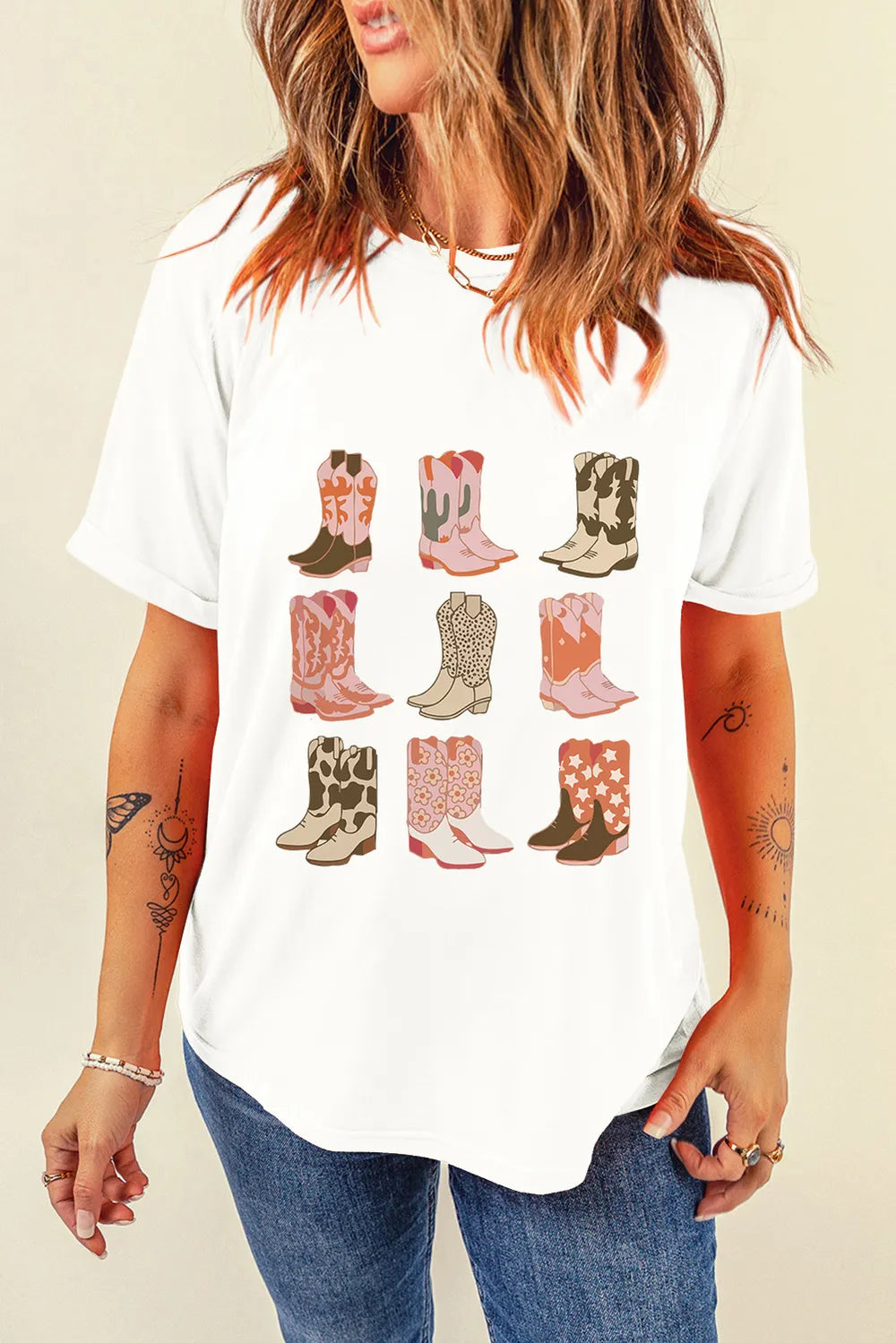 Boot Graphic Round Neck Short Sleeve T-Shirt – Trendsi | ClozArt