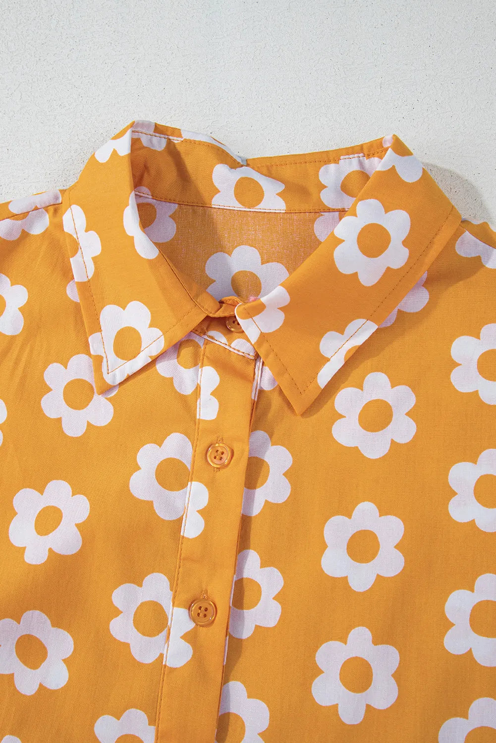 Floral Collared Neck Three-Quarter Sleeve Dress – Trendsi | ClozArt