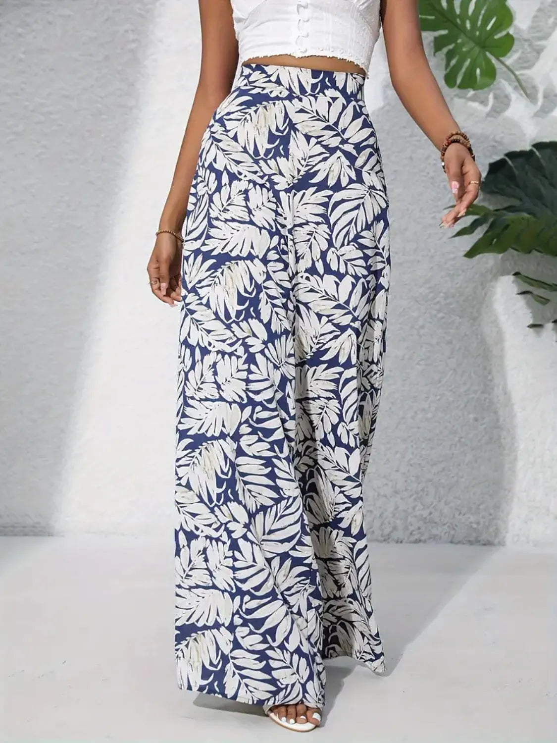 Printed High Waist Wide Leg Pants – Trendsi | ClozArt