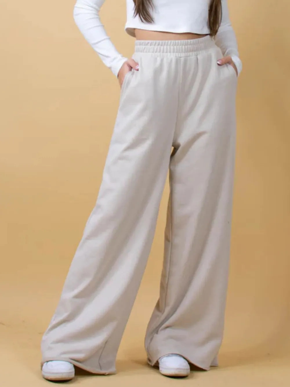 Elastic Waist Wide Leg Pants – Trendsi | ClozArt