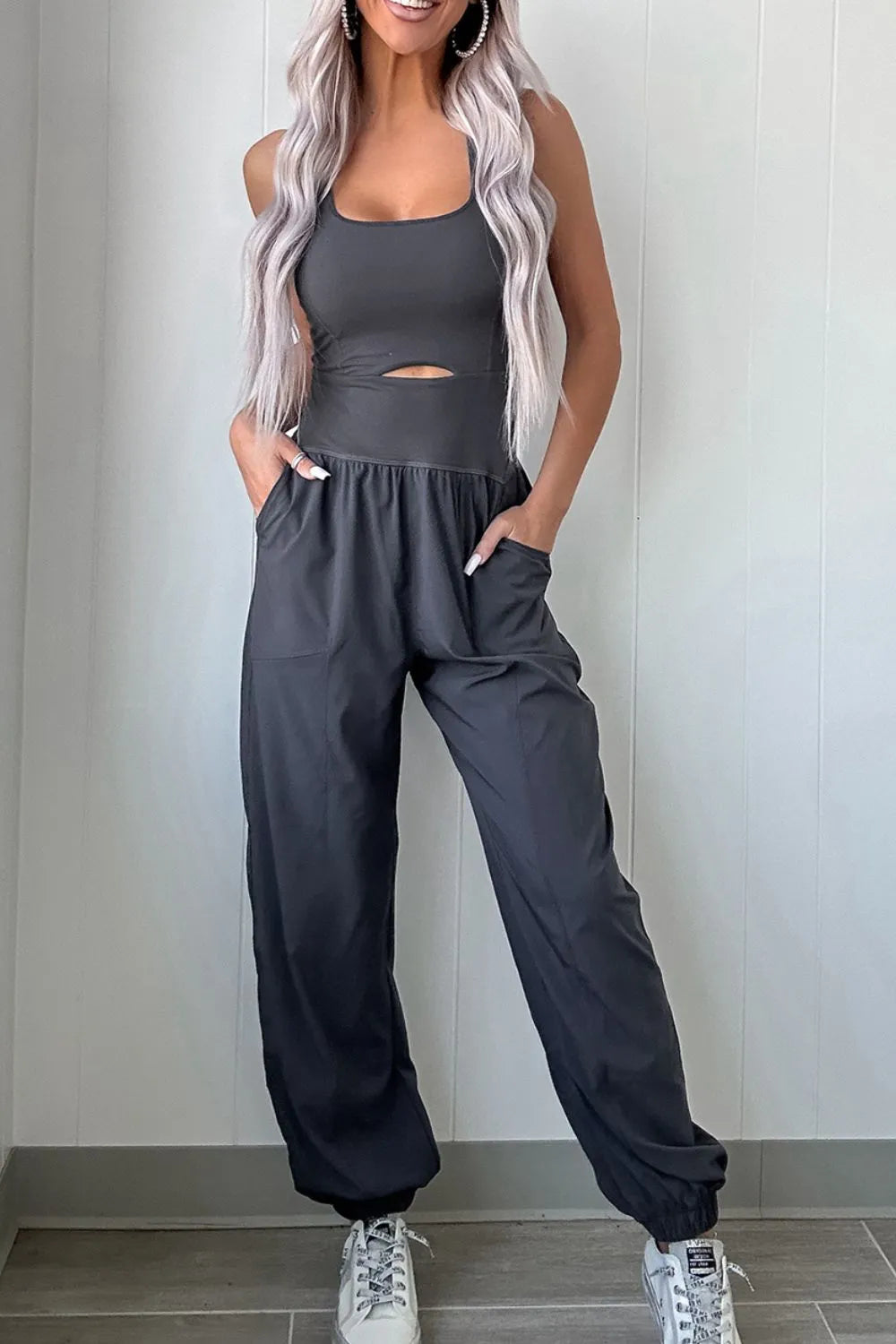 Cutout Square Neck Wide Strap Active Jumpsuit – Trendsi | ClozArt