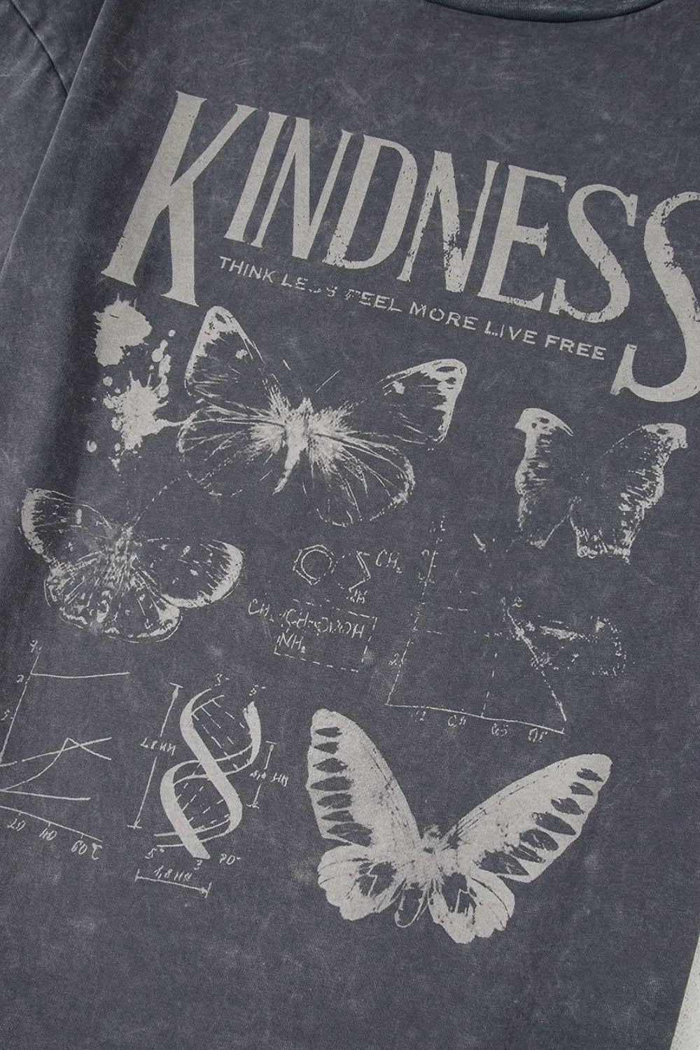 Kindness Butterflies Graphic Mineral Wash Loose Tee – Trendsi | ClozArt