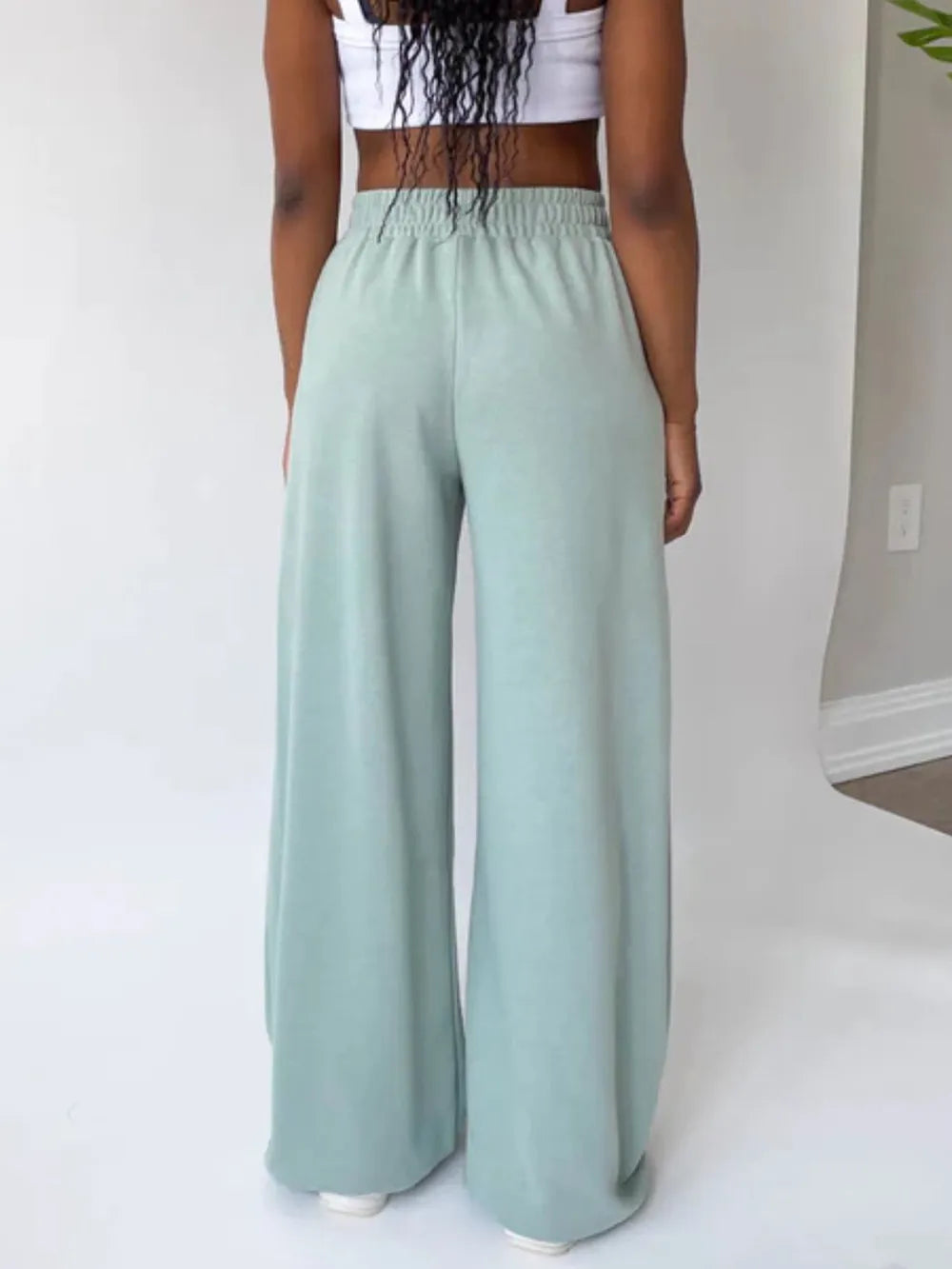 Elastic Waist Wide Leg Pants – Trendsi | ClozArt