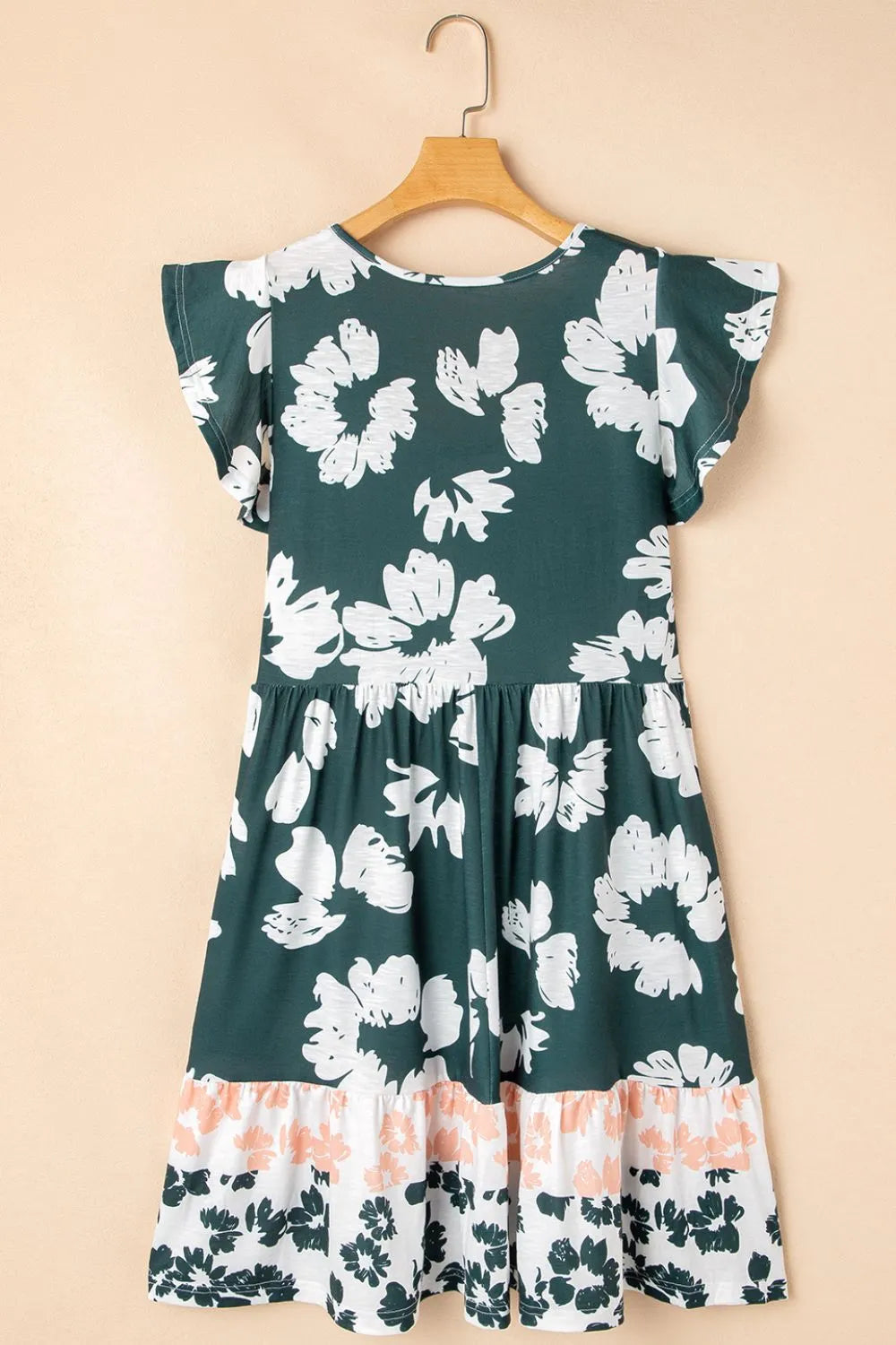 Floral Print Ruffle Sleeve Empire Waist Mini Dress – Trendsi | ClozArt