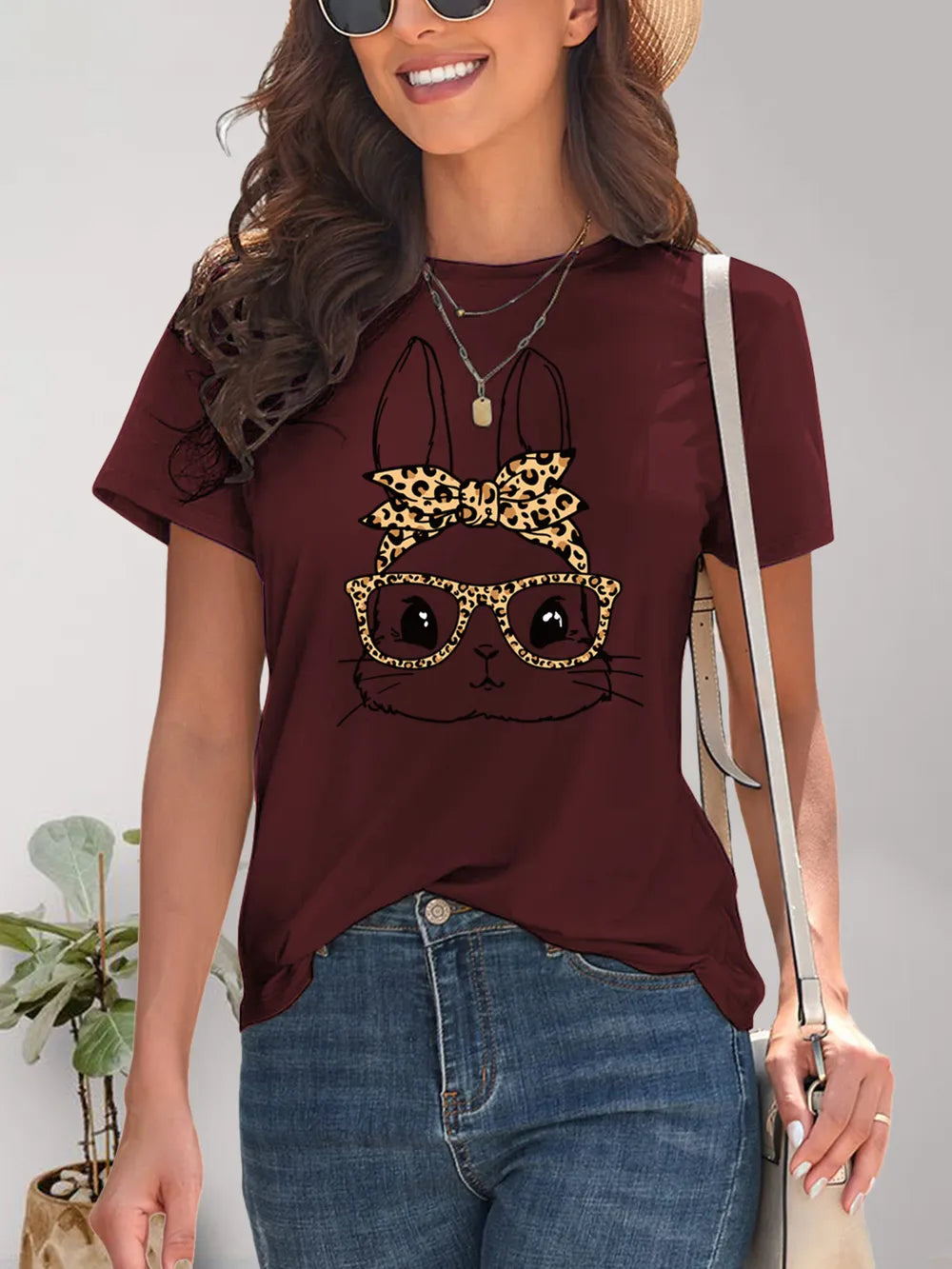Rabbit Graphic Round Neck Short Sleeve T-Shirt – Trendsi | ClozArt