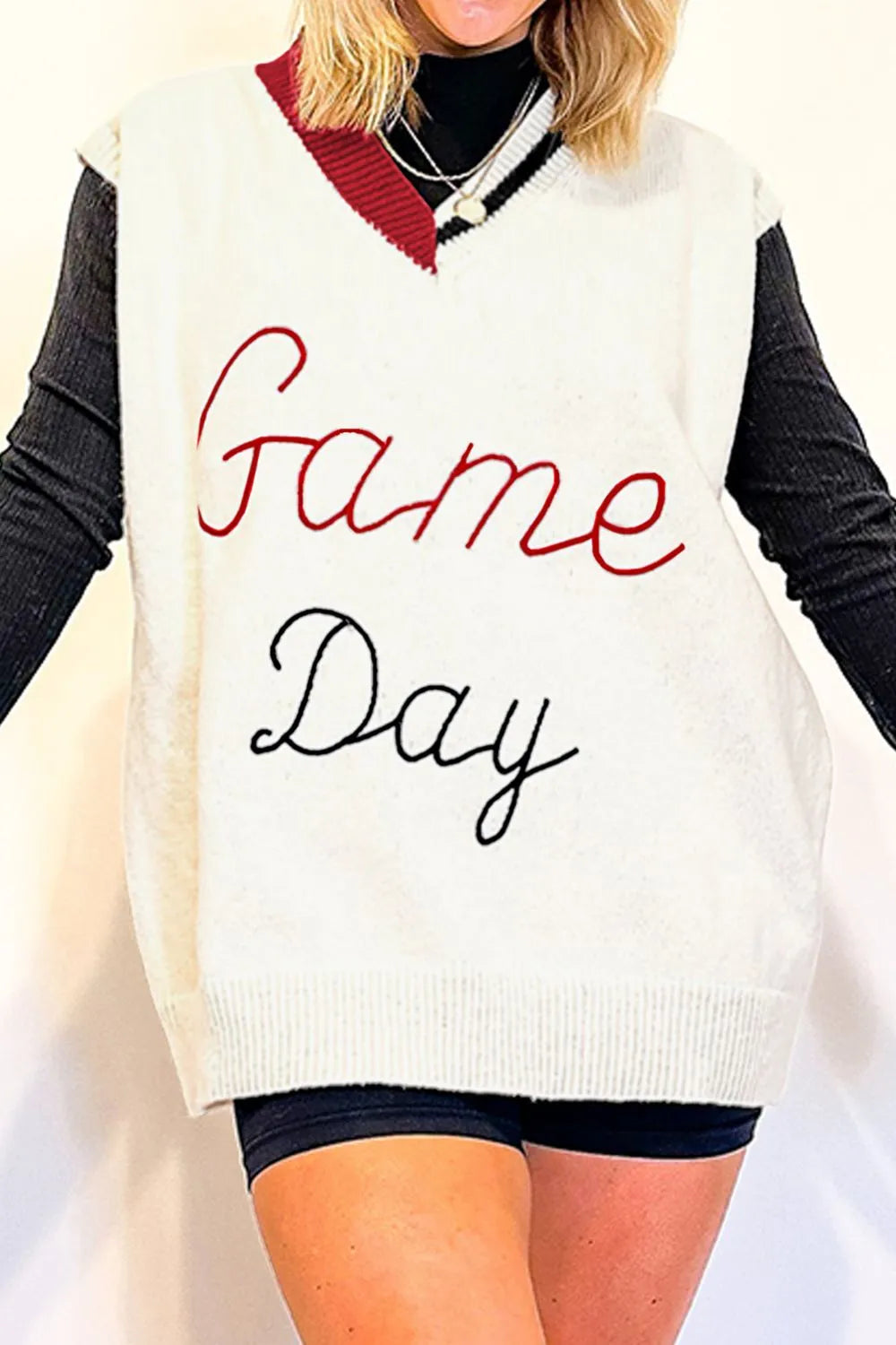 GAME DAY V-Neck Sweater Vest – Trendsi | ClozArt