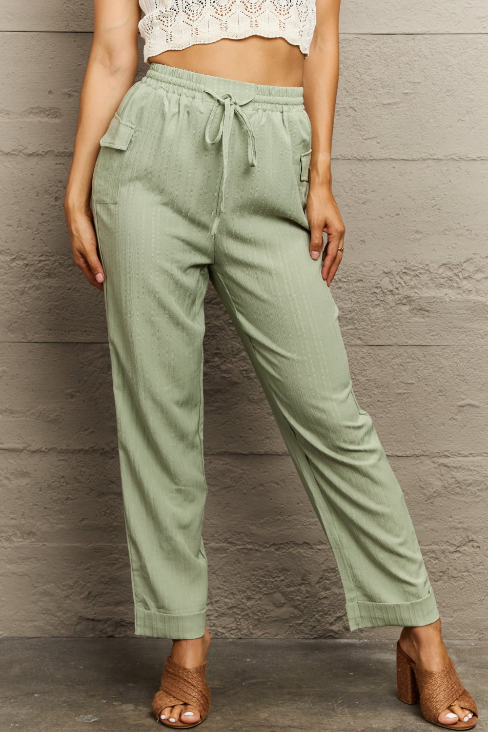 Perfee Tie Waist Long Pants – Trendsi | ClozArt