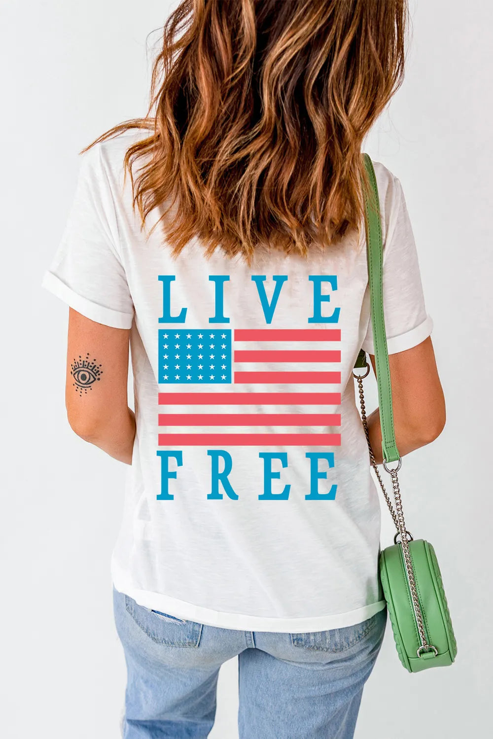 US Flag Round Neck Short Sleeve T-Shirt – Trendsi | ClozArt