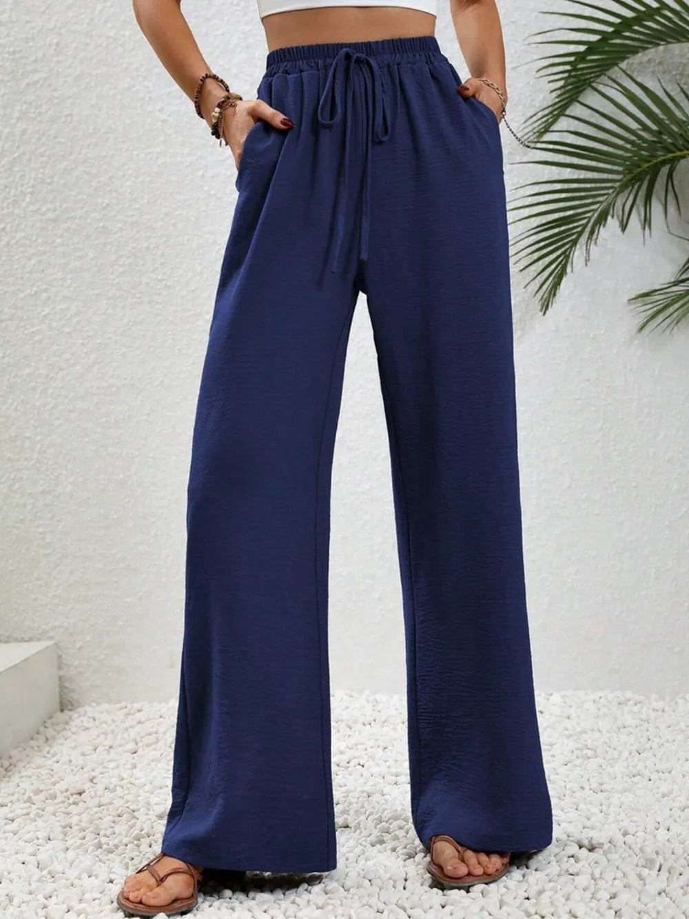 Wide Leg Drawstring Pants – Trendsi | ClozArt