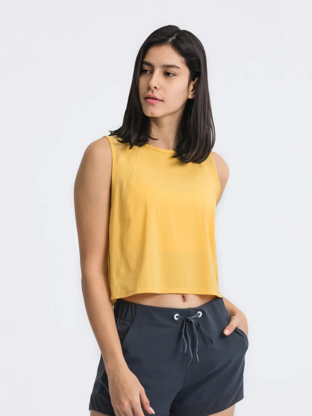 Millennia Round Neck Cropped Active Tank – Trendsi | ClozArt