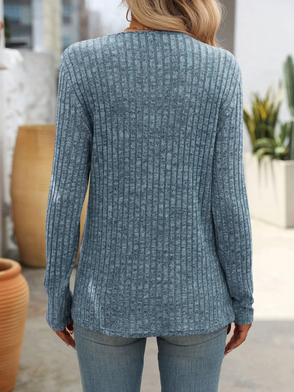 Mandy Square Neck Long Sleeve T-Shirt – Trendsi | ClozArt