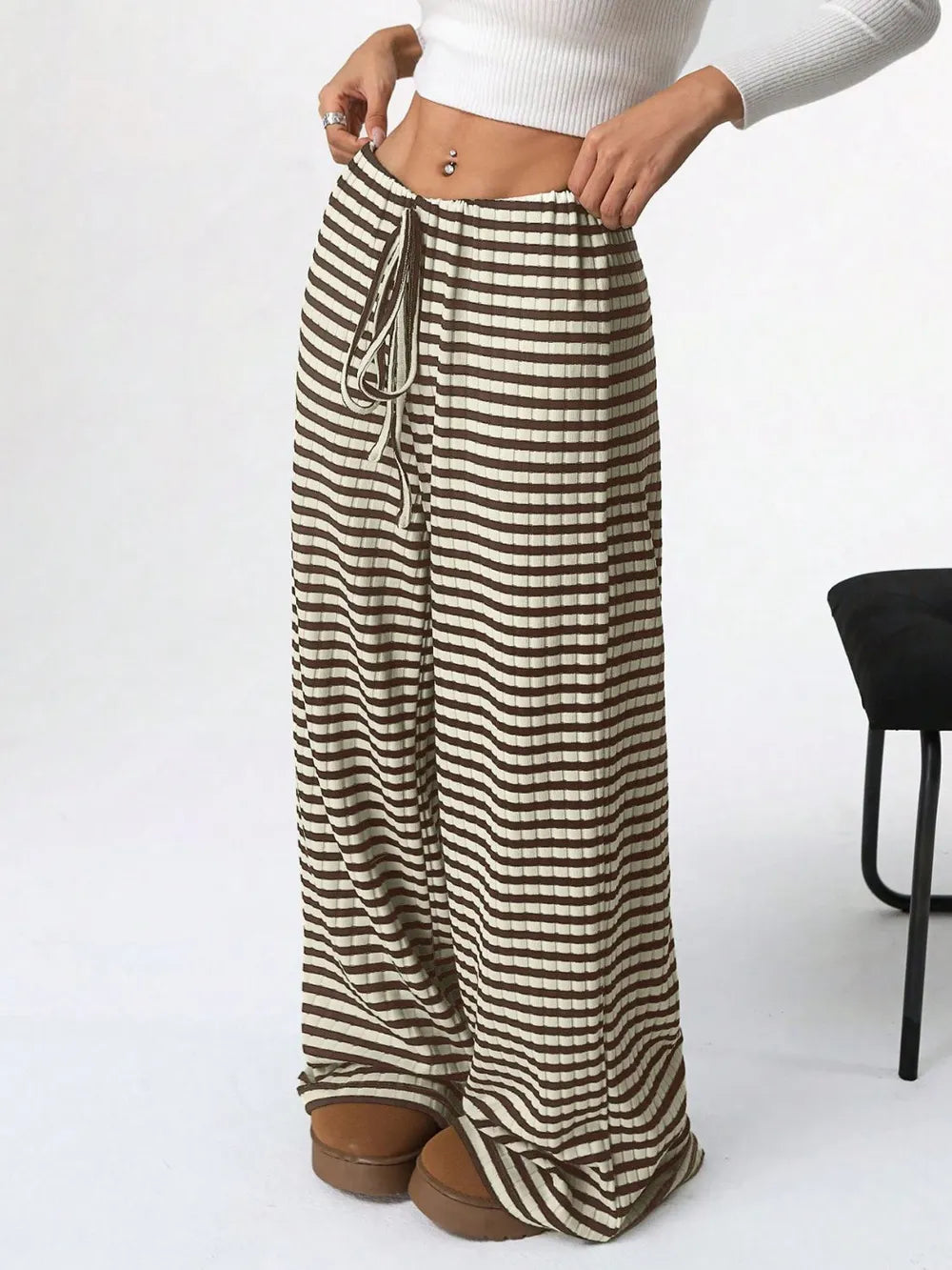Tied Striped Wide Leg Pants – Trendsi | ClozArt