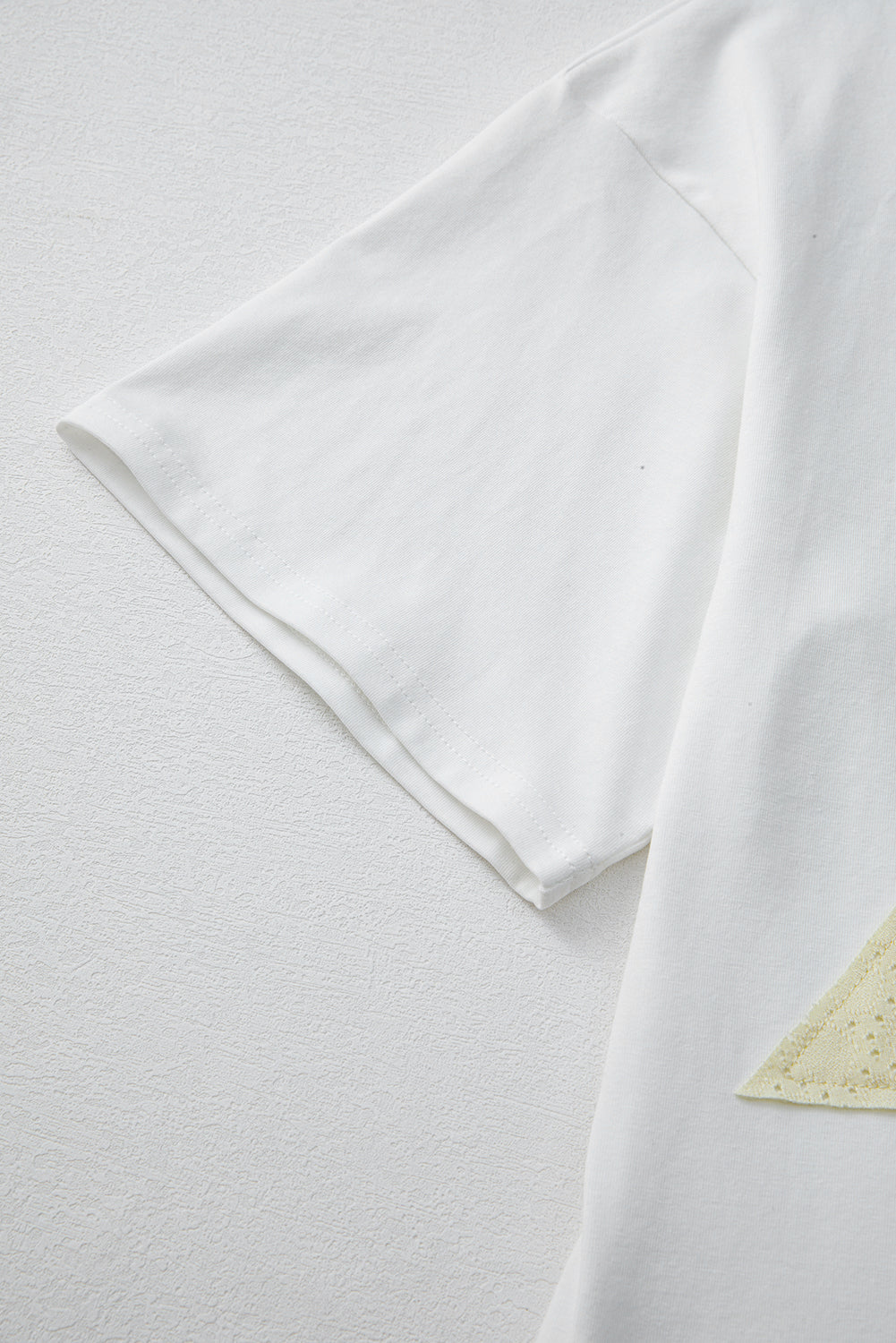 White Star Patched Drop Shoulder Half Sleeve Loose Tee – Shewin | ClozArt