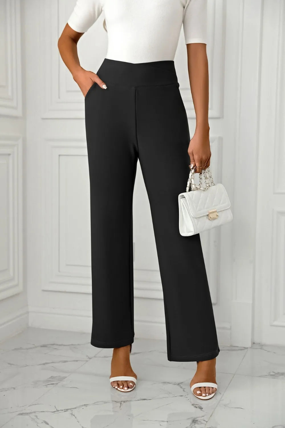 High Waist Straight Leg Pants – Trendsi | ClozArt