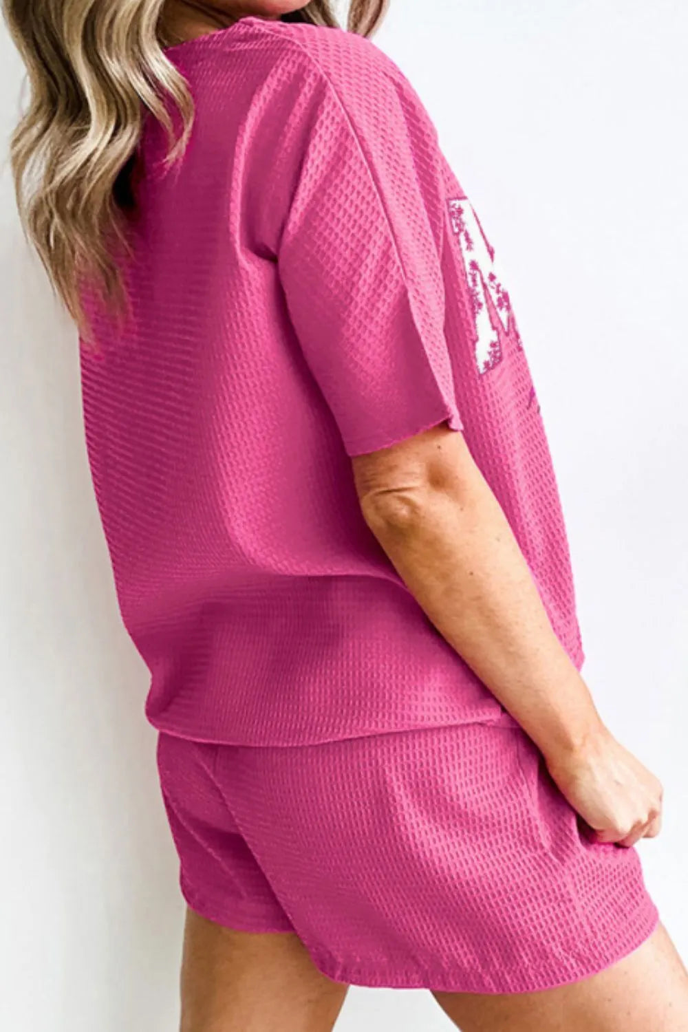 Waffle Sequin Floral MAMA Bow Graphic Top and Shorts Set – Trendsi | ClozArt