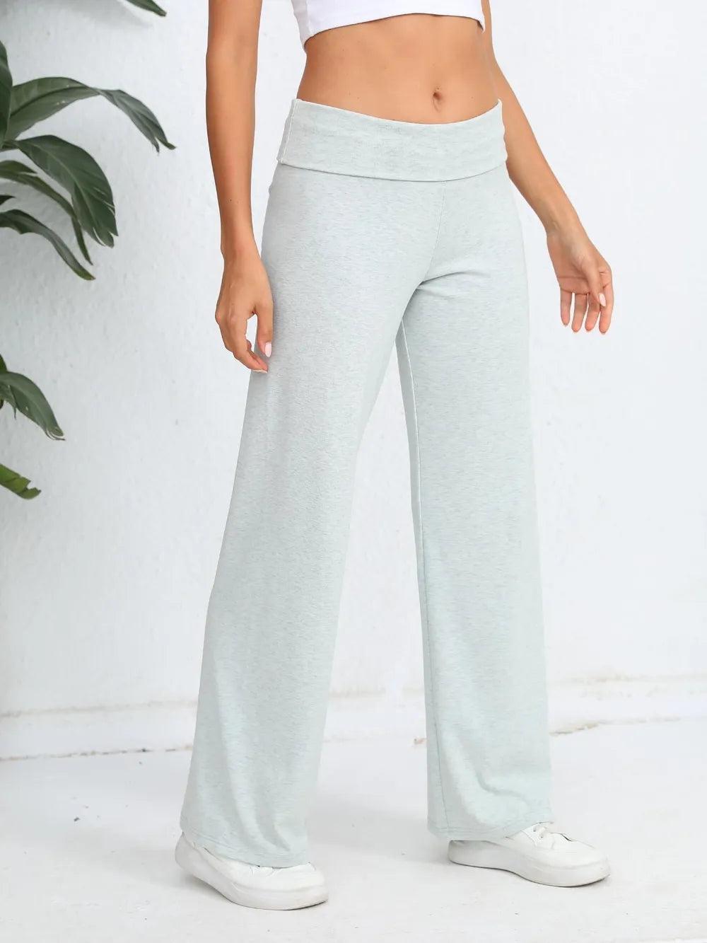 Elastic Waist Wide Leg Pants – Trendsi | ClozArt
