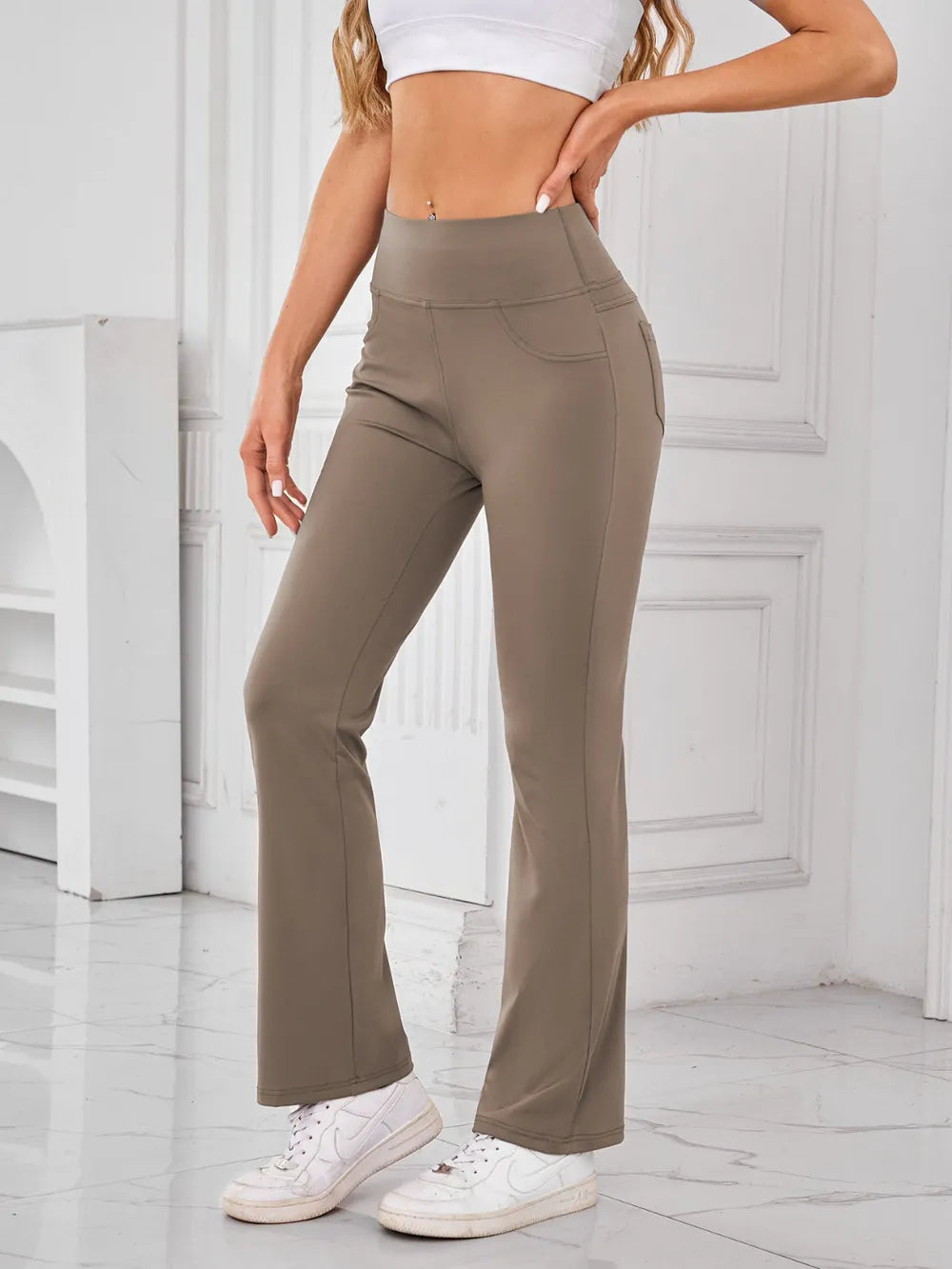 Lovelet High Waist Active Pants with Pockets – Trendsi | ClozArt