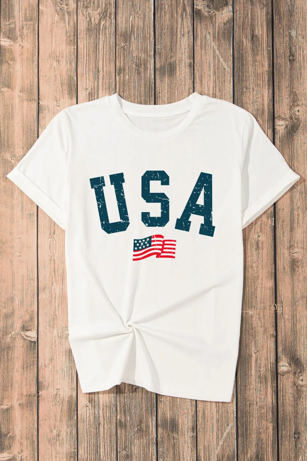 USA Round Neck Short Sleeve T-Shirt – Trendsi | ClozArt