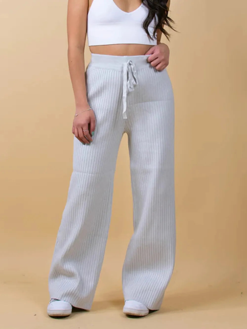 Ribbed Wide Leg Sweater Pants – Trendsi | ClozArt