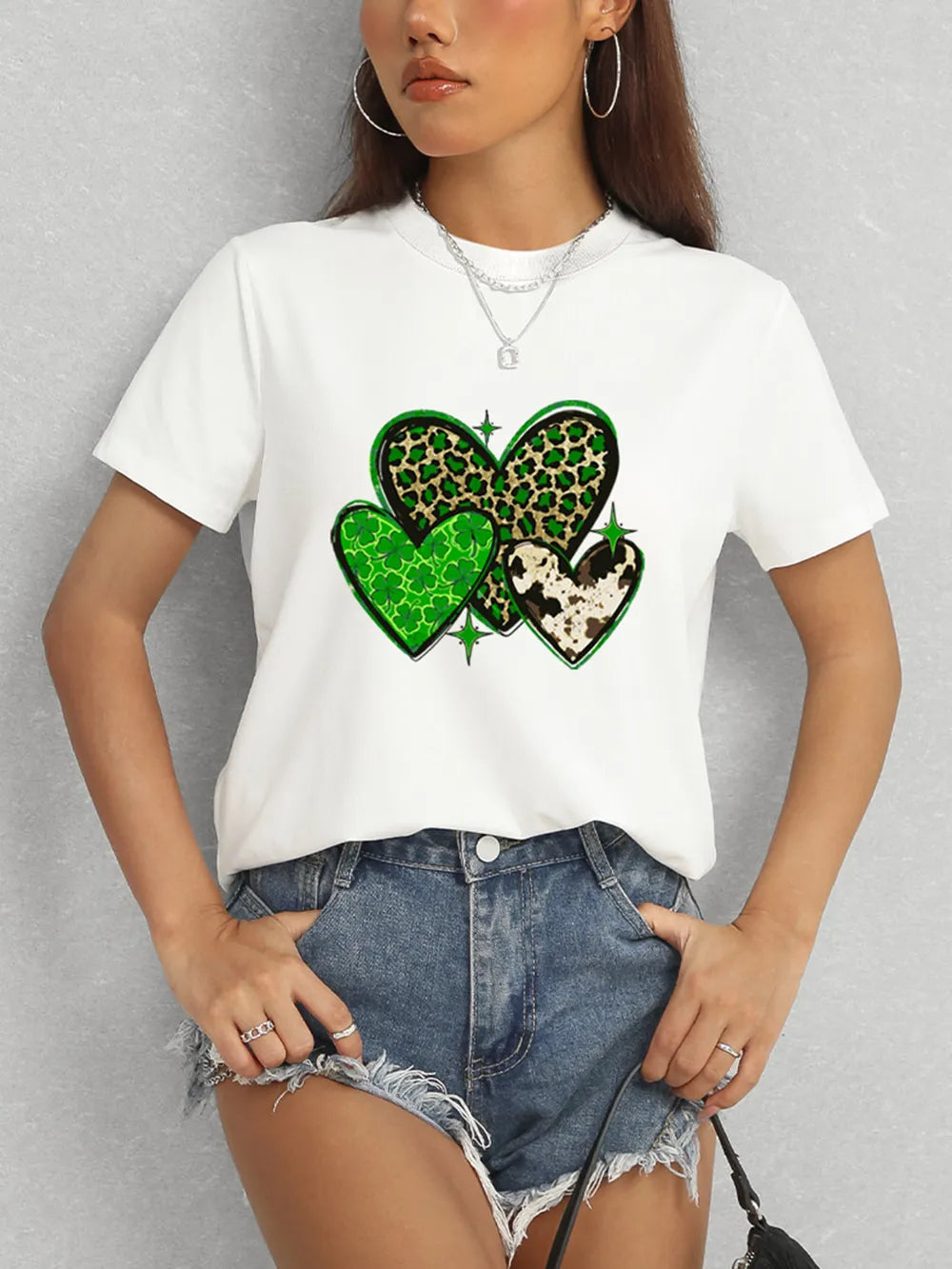 Heart Round Neck Short Sleeve T-Shirt – Trendsi | ClozArt