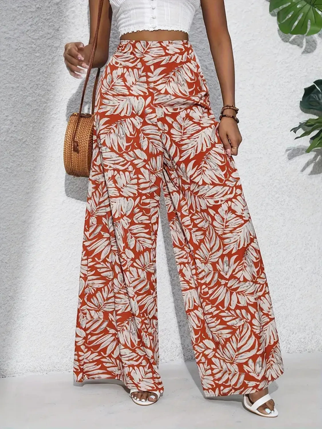 Printed High Waist Wide Leg Pants – Trendsi | ClozArt