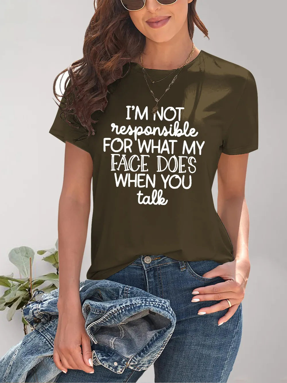Letter Graphic Round Neck Short Sleeve T-Shirt – Trendsi | ClozArt
