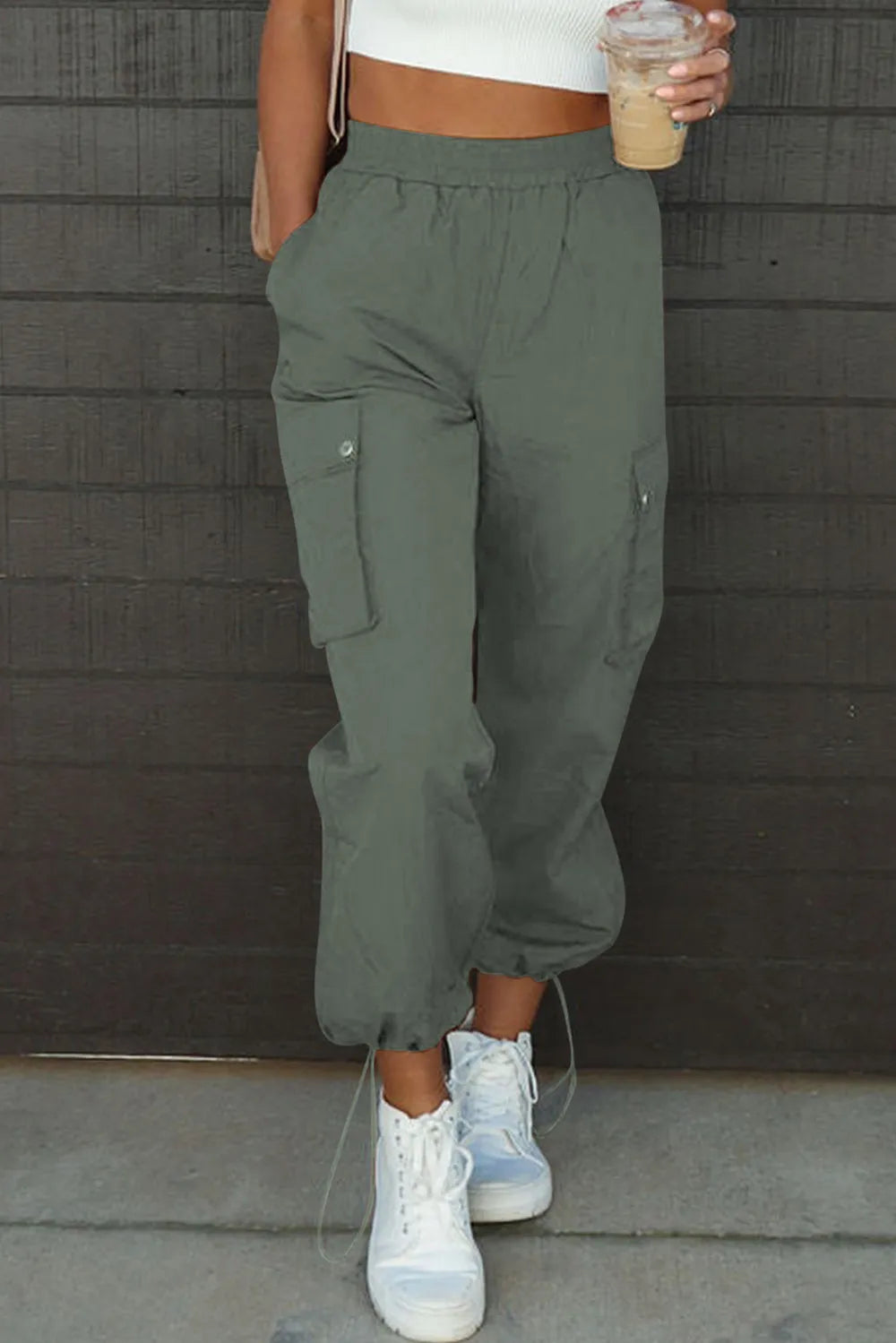 Drawstring Elastic Waist Pants with Pockets – Trendsi | ClozArt